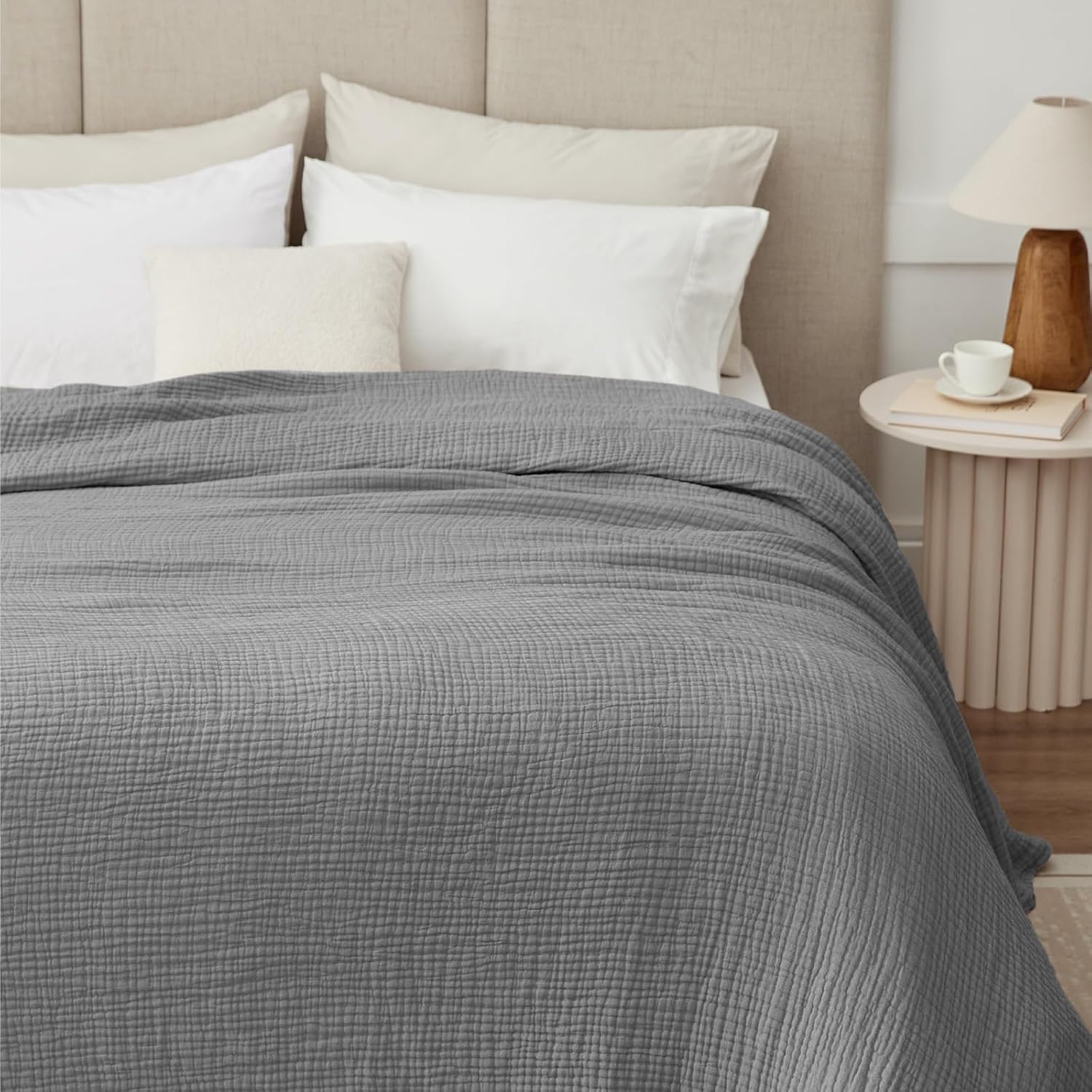 Kozyhvn 100 Cotton Muslin Blanket King 108x90 Grey