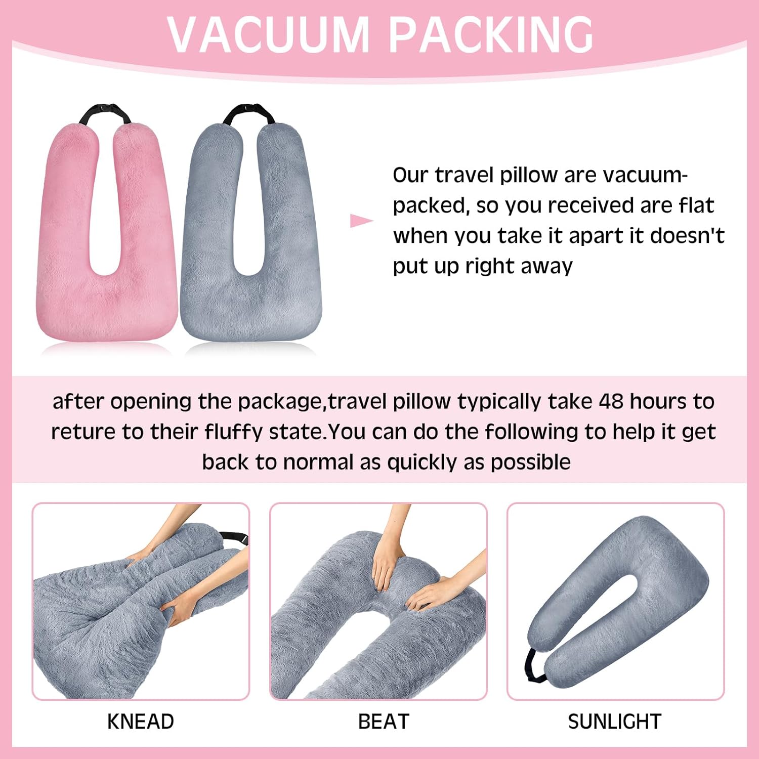 Barydat 2 Pcs Travel Pillow for Car Back Seat