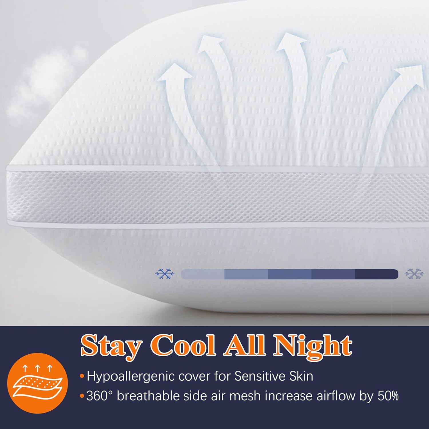 AIAEL Hotel Bed Pillows Queen Set of 2 with Cooling Mesh