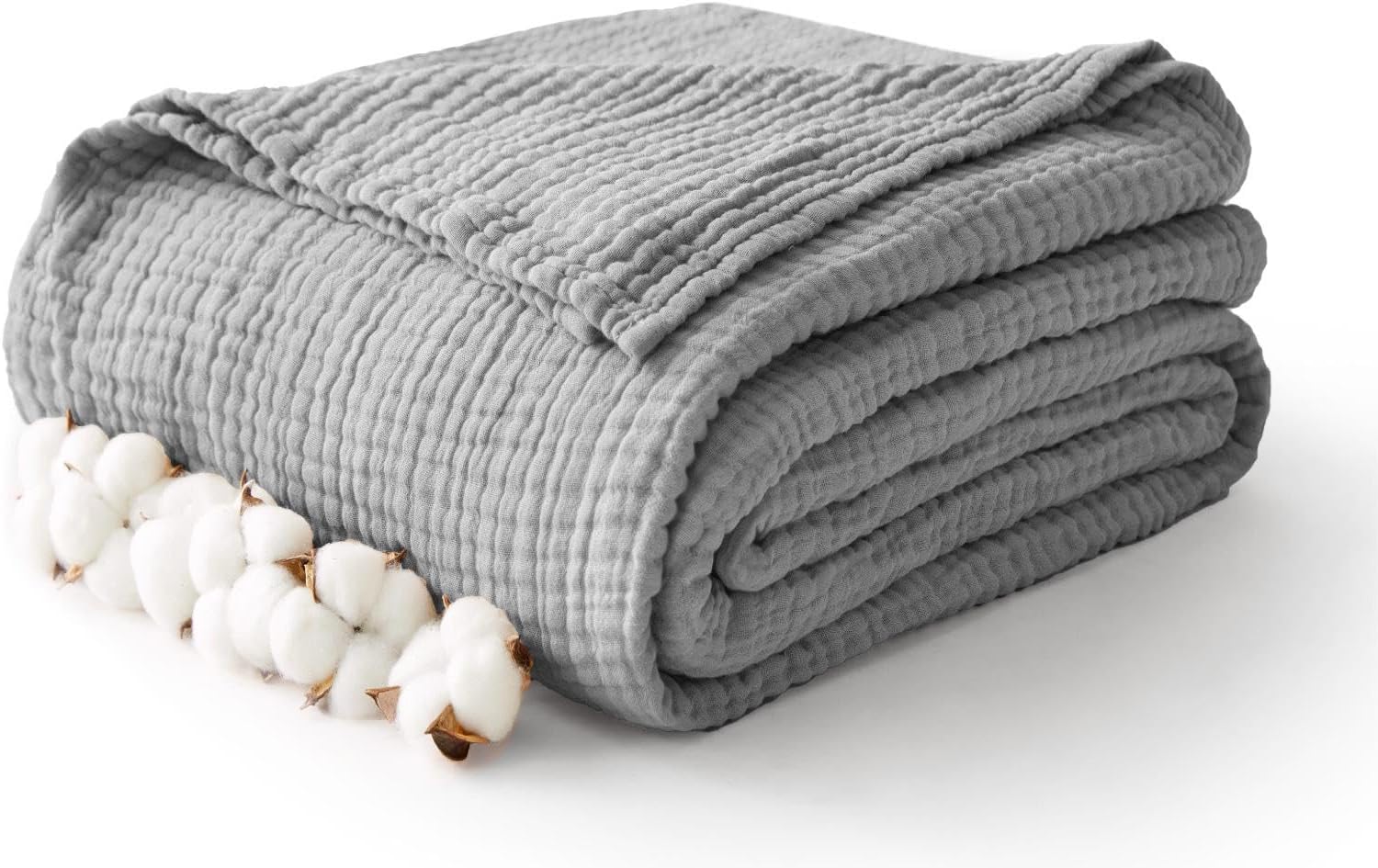 Kozyhvn 100 Cotton Muslin Blanket King 108x90 Grey