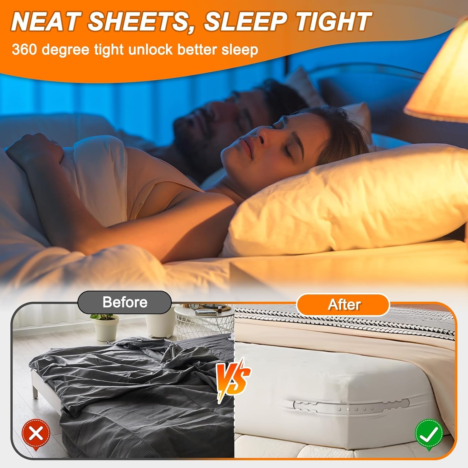 GASLIKE Lock Sheet Holders 4Pcs with Anti-Slip Pads