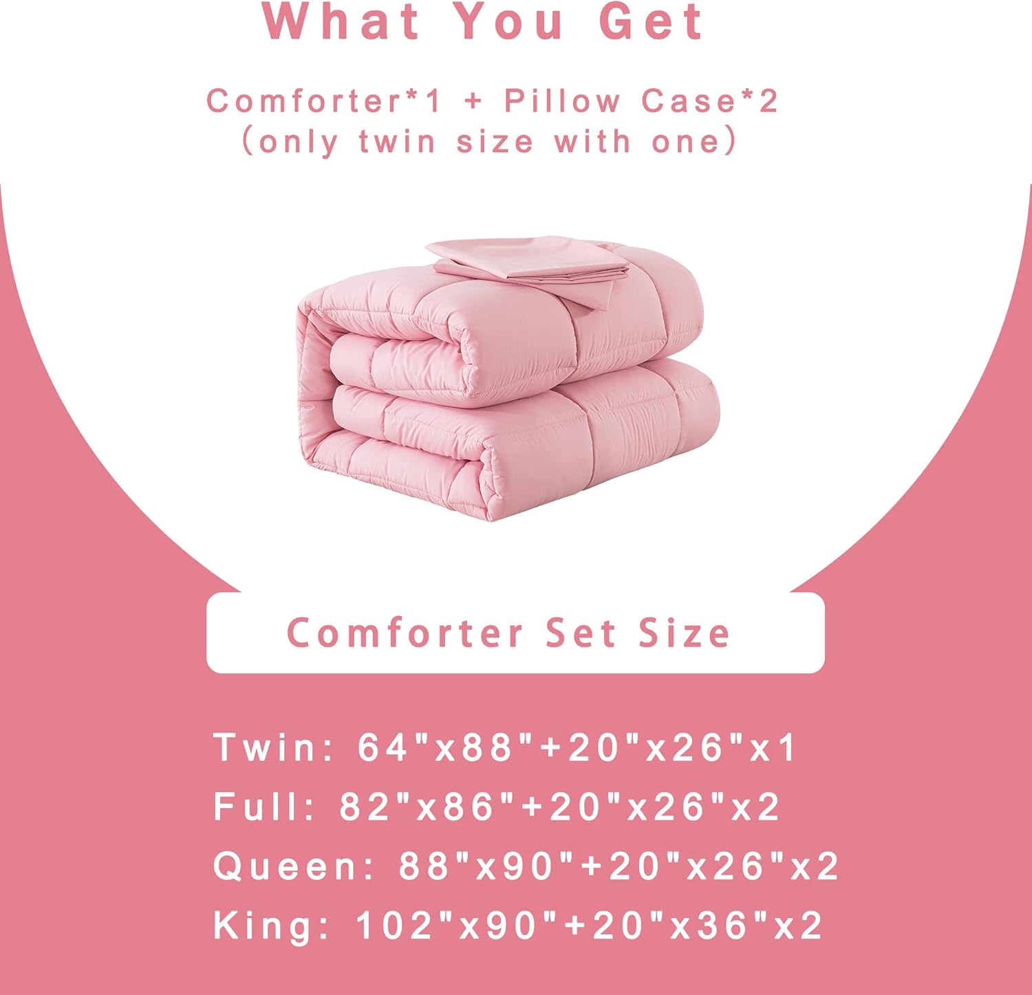 DOWNCOOL Queen Comforter Set with 2 Pillow Cases