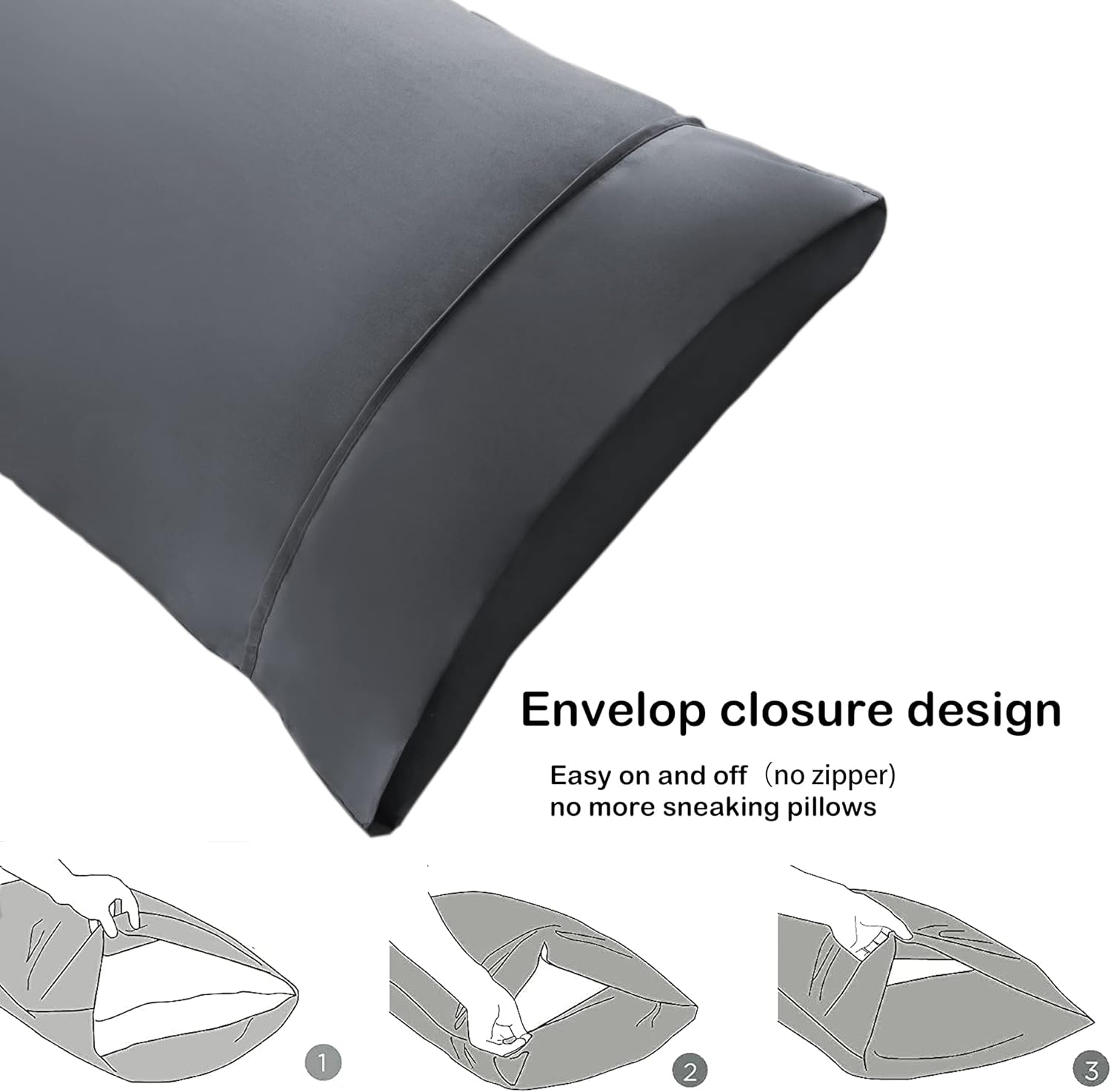 Mohap King Pillowcases Set of 2 Envelope Closure