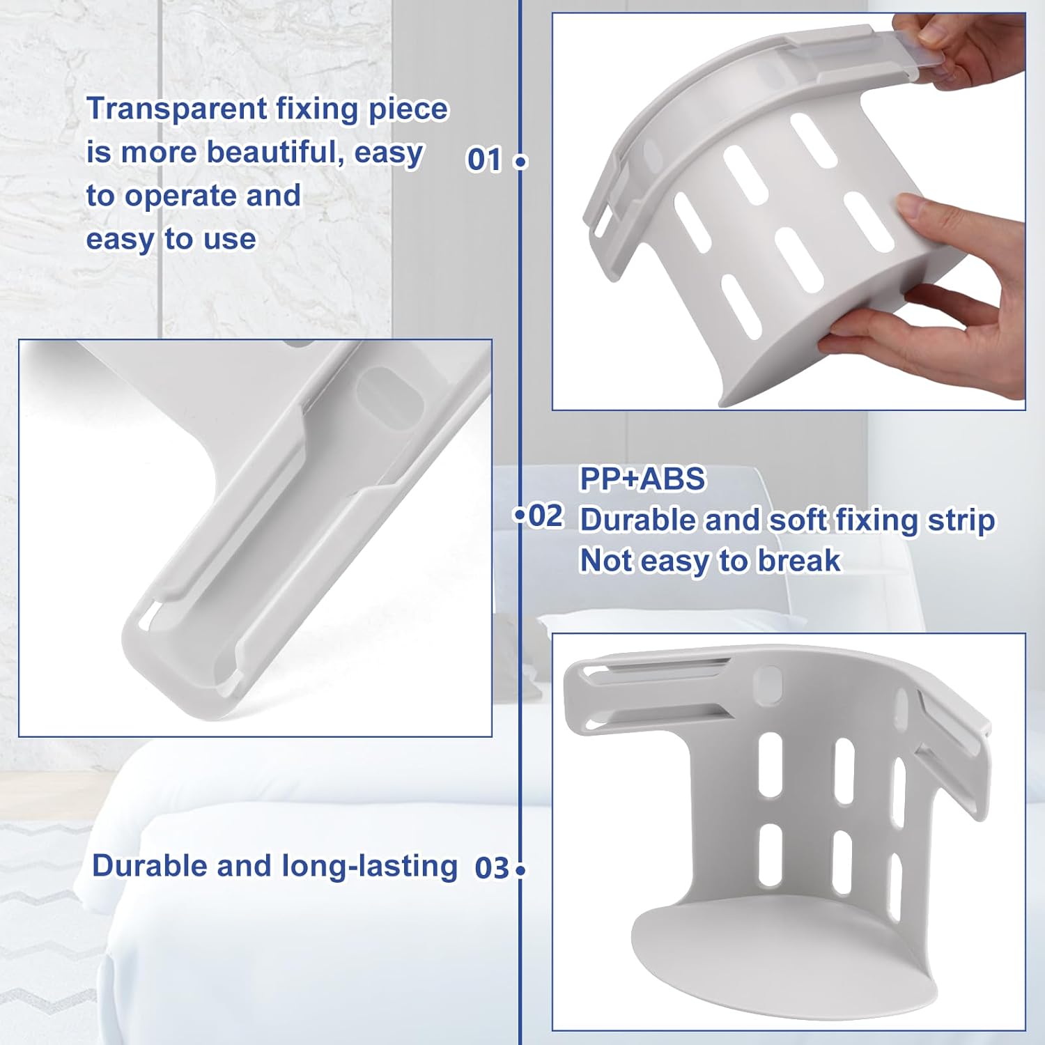 AEDNX Sheet Holders - 4 Pcs Heavy-Duty Mattress Straps White