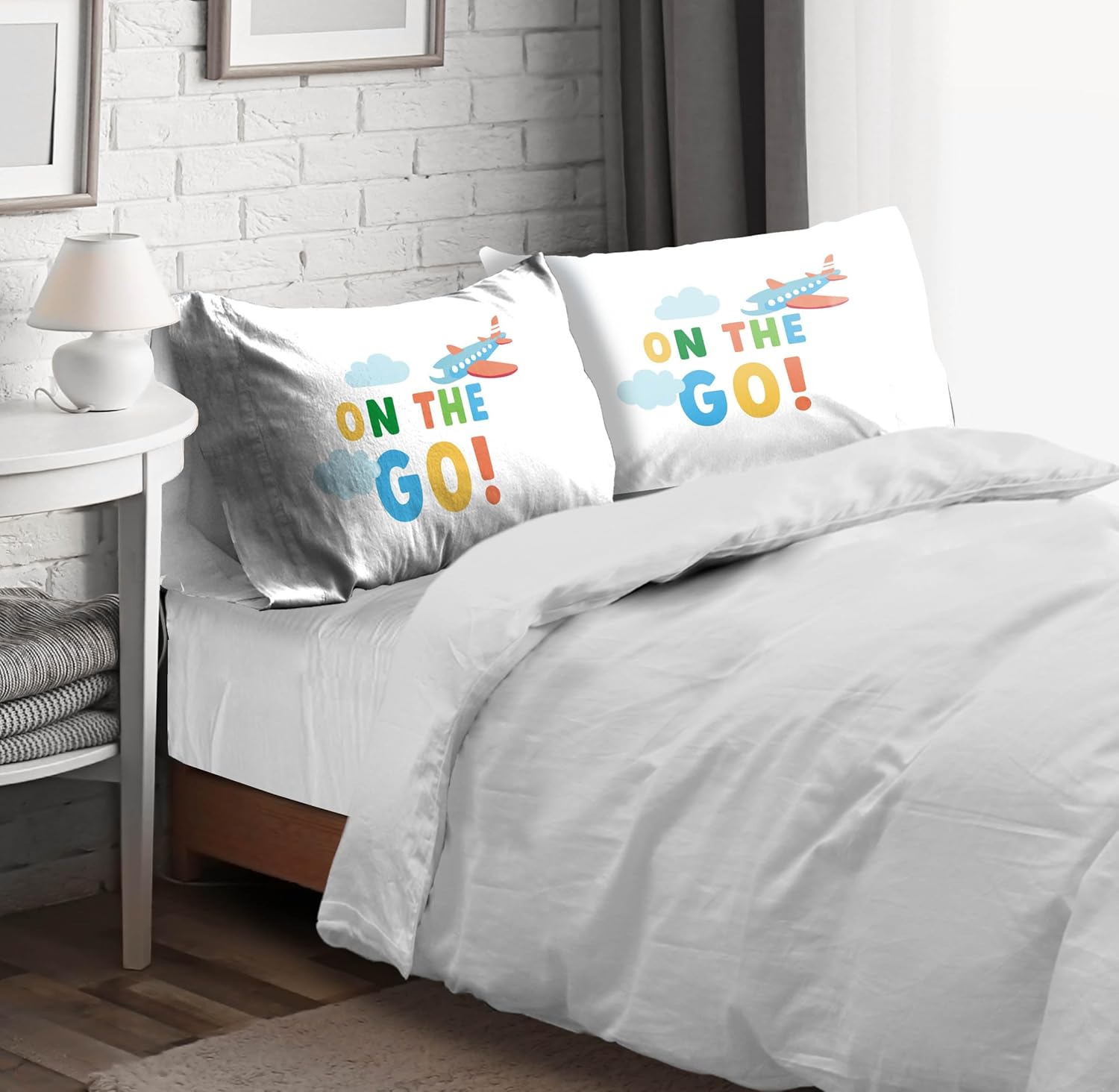 Sunny Side Up Reversible Pillowcases 2 Pack Cars Planes Design