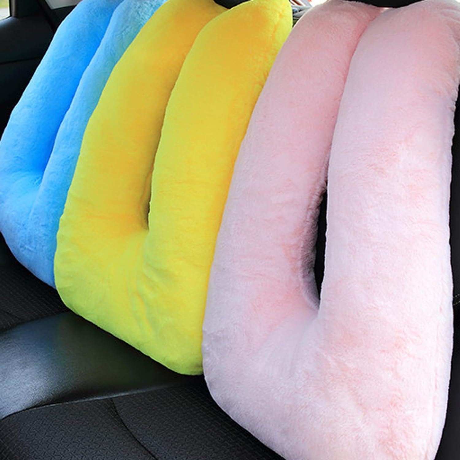OHYEMISE Roadtrip Pillow for Kids Car Seat Pink