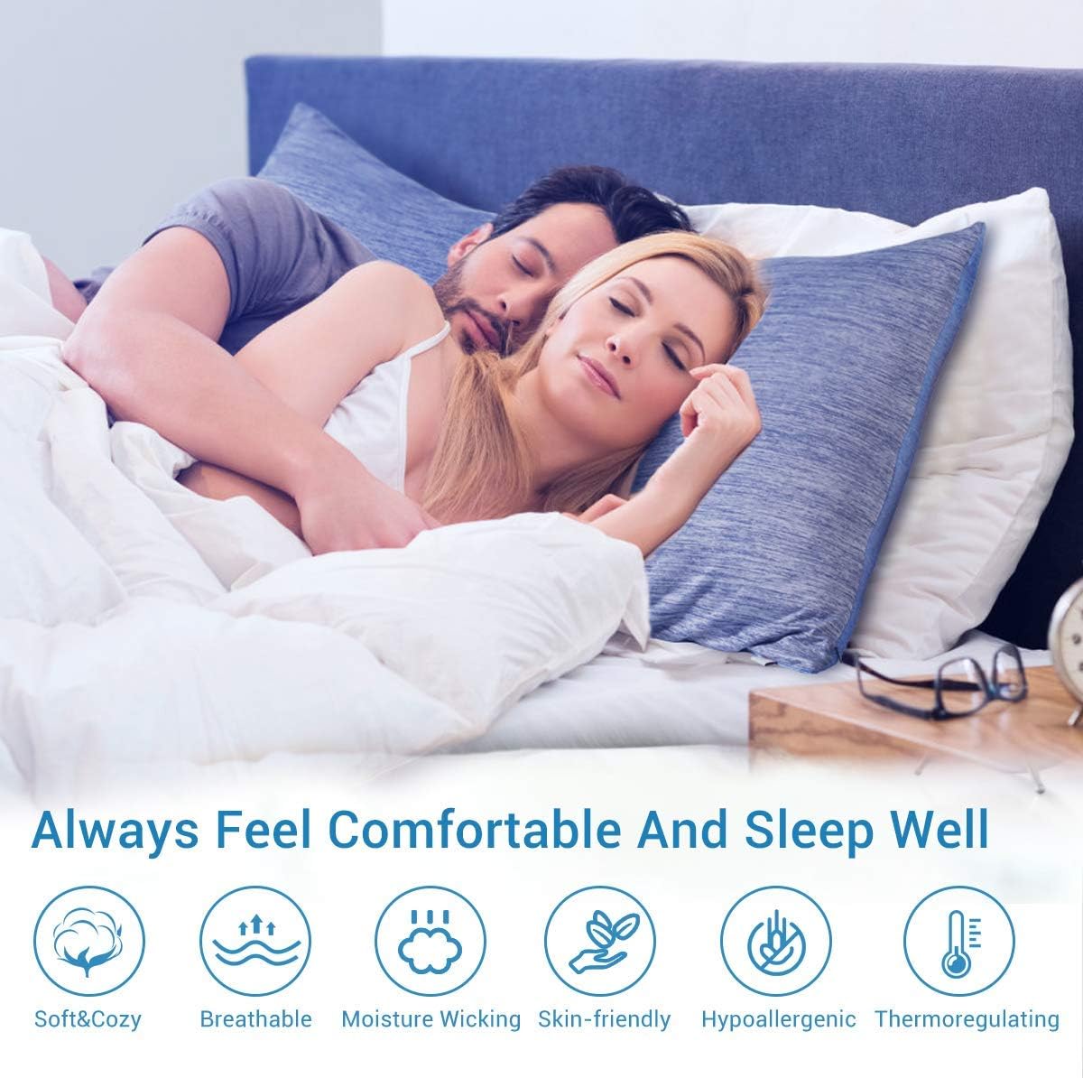 Marchpower Cooling Pillow Cases for Hot Sleepers 2 Pack