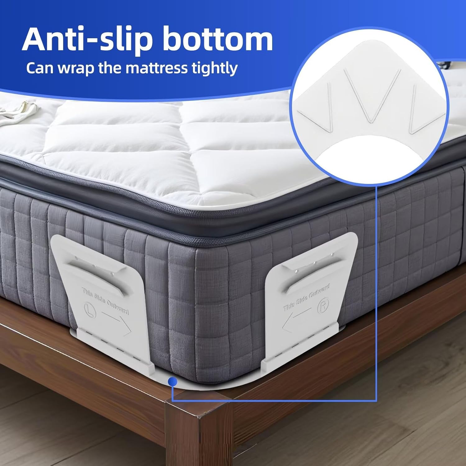 NiceTCU Bed Sheet Holders Set of 4 White