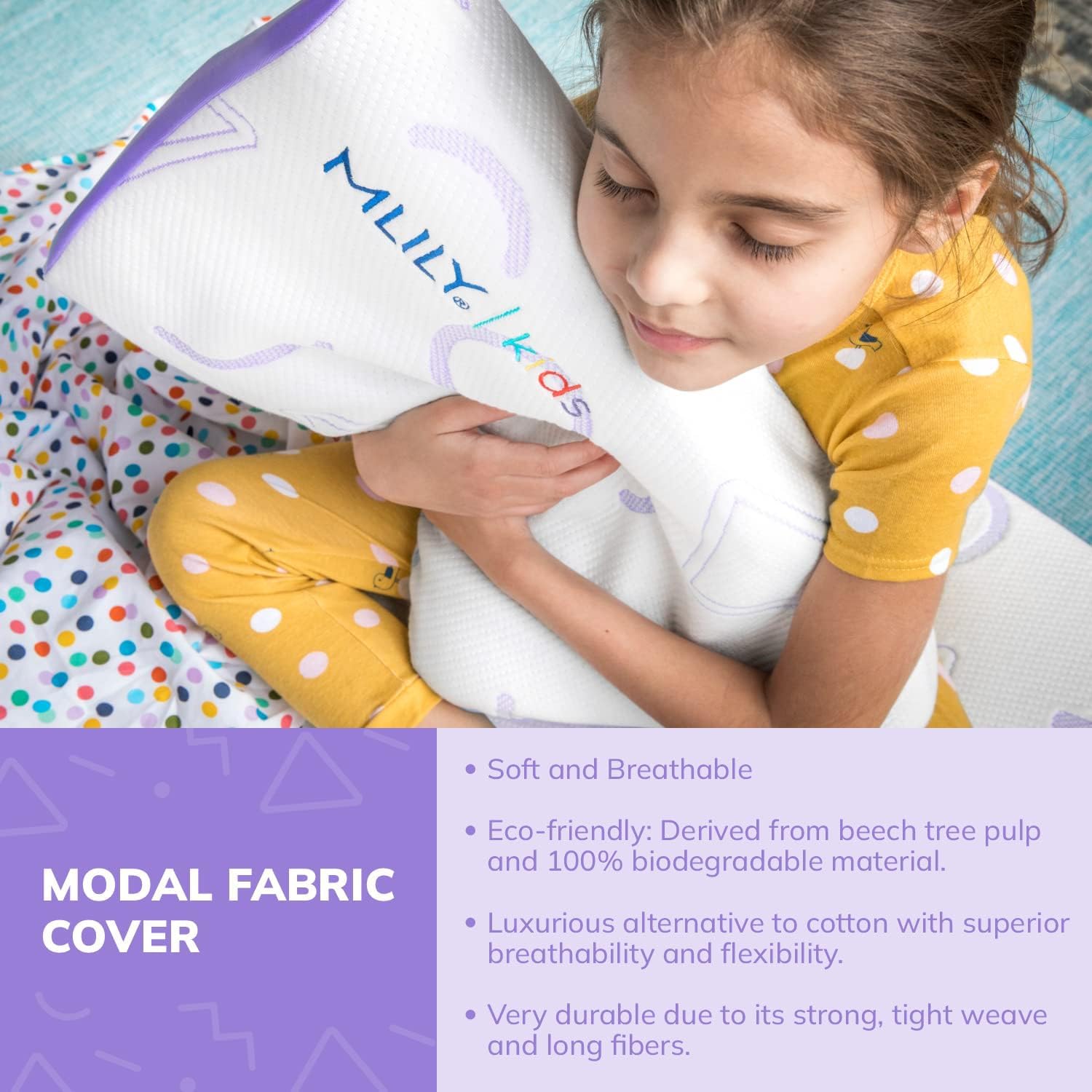 MLILY Kids Memory Foam Pillow - Adjustable Breathable