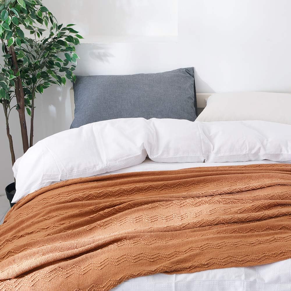 BOURINA Almond Throw Blanket 50x90 Inches Cozy Soft Throw