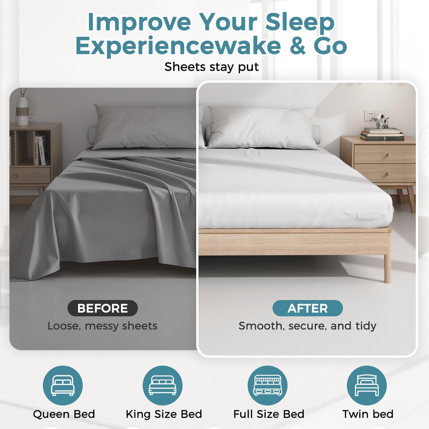 TORRYZA 2025 Bed Sheet Holder - No-Slip No-Clip Foldable
