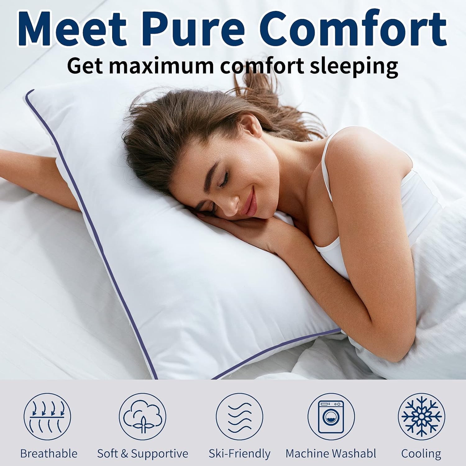 Opposy Bed Pillows Set of 2 - Cooling Luxury Hotel Quality