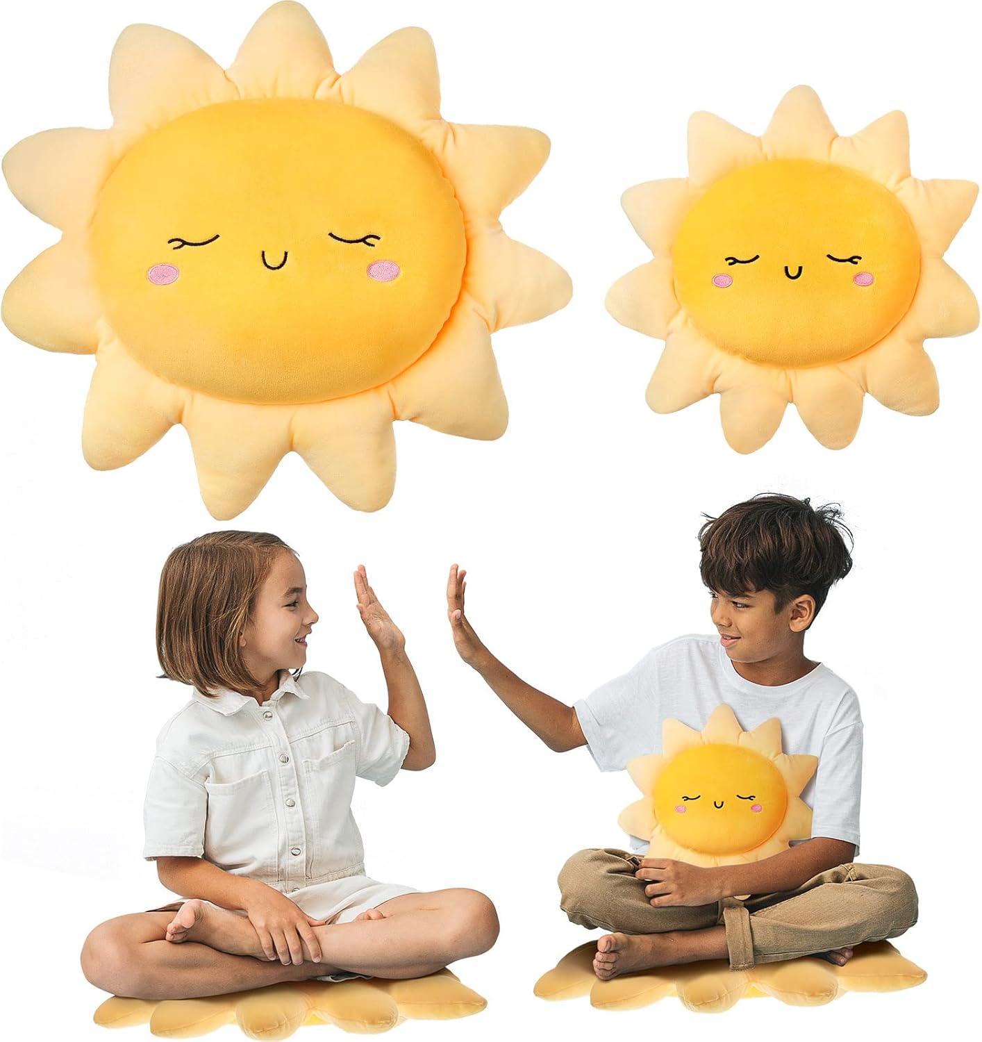 Juexica 2 Pcs Sun Shaped Plush Throw Pillows