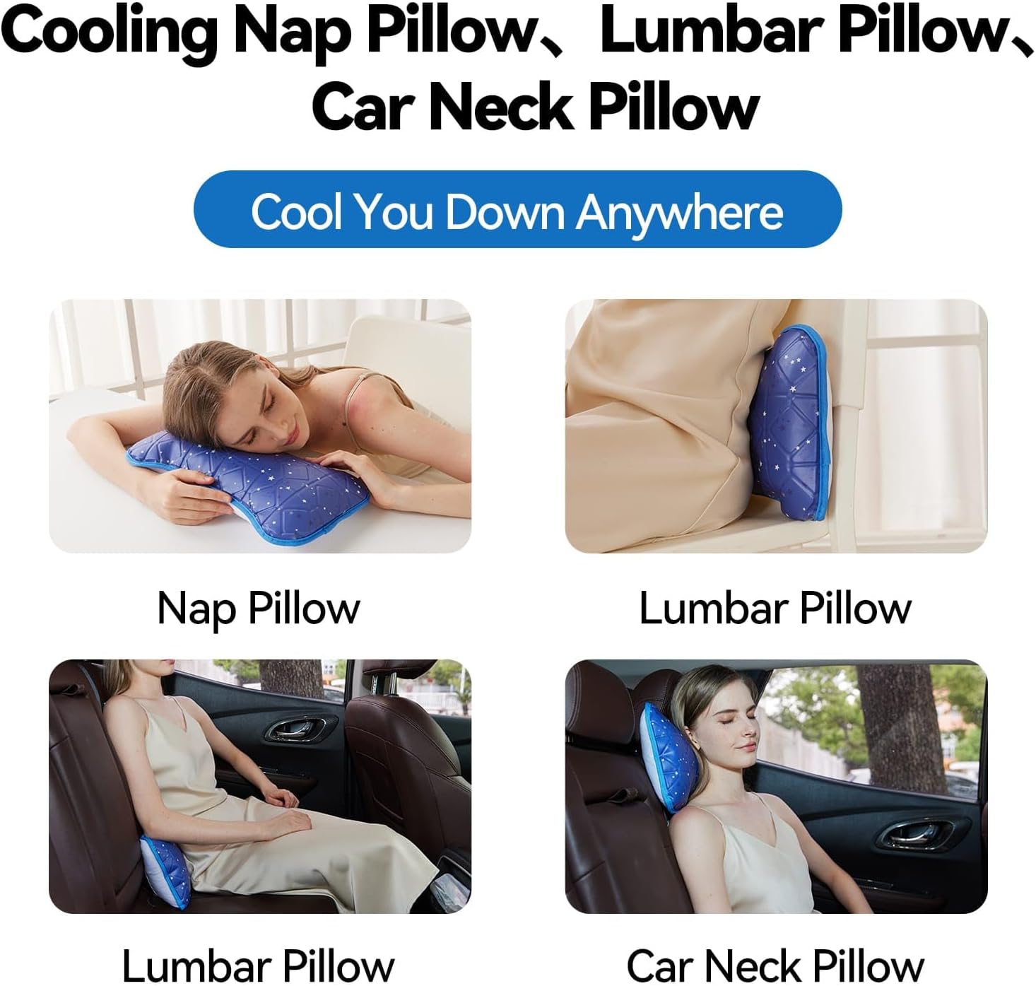 BECGAM Cooling Gel Pillow 15 x 7 for Kids and Adults