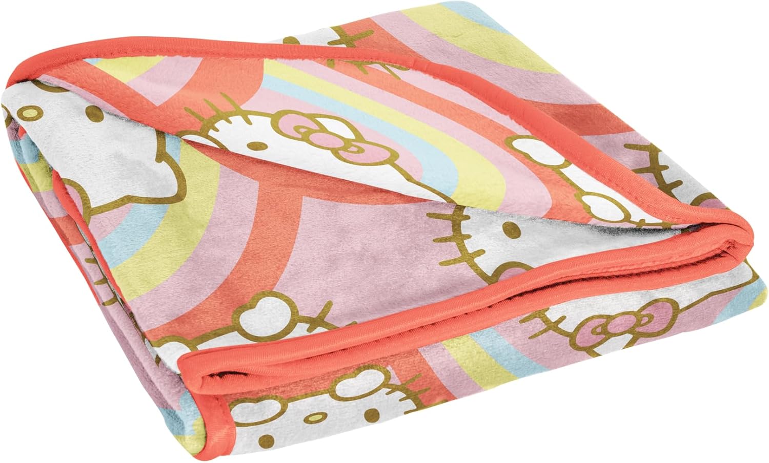 Jay Franco Hello Kitty Rainbow Plush Throw Blanket