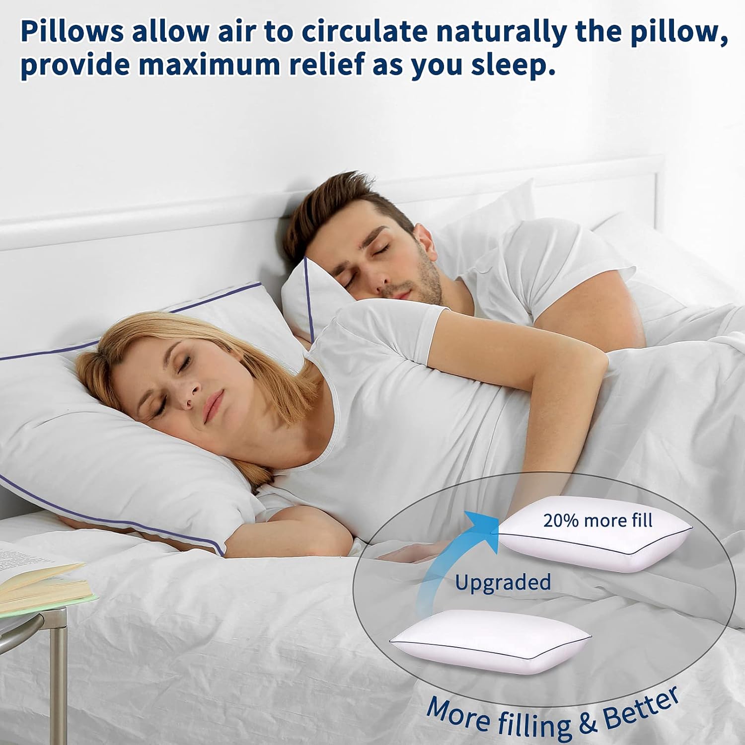 Opposy Bed Pillows Set of 2 - Cooling Luxury Hotel Quality