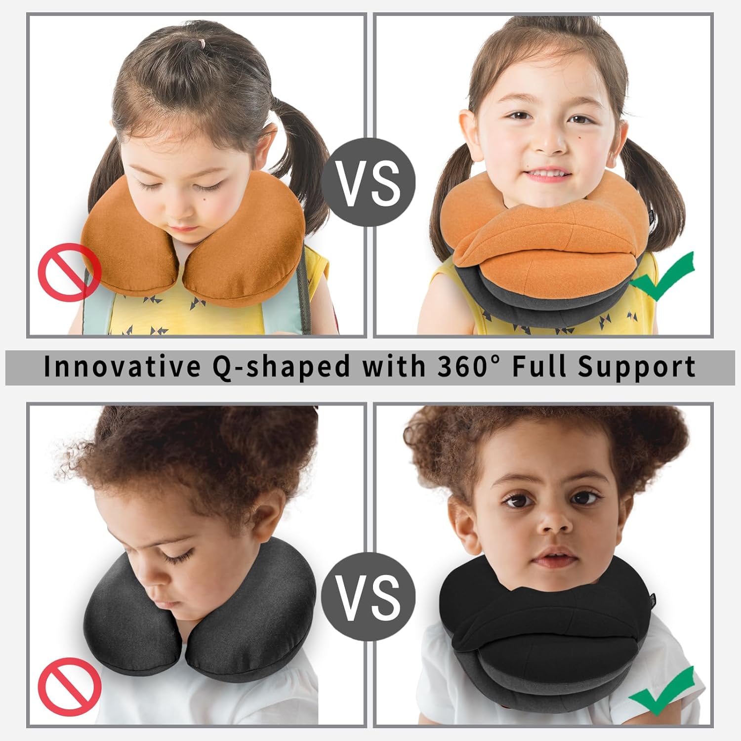 BUYUE Kids Travel Pillow with 360 Head Support 1