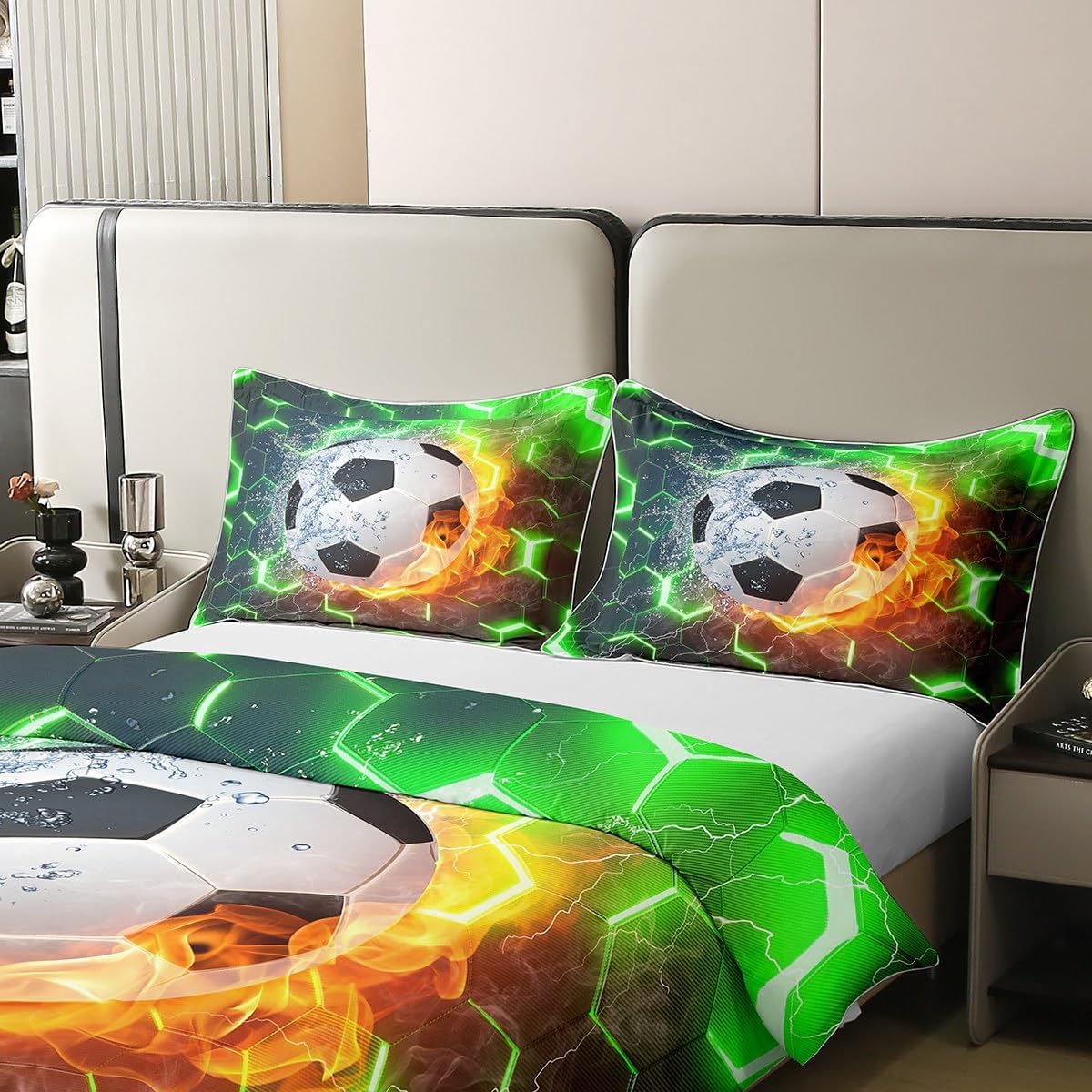 Erosebridal Kids Soccer Duvet Cover Set