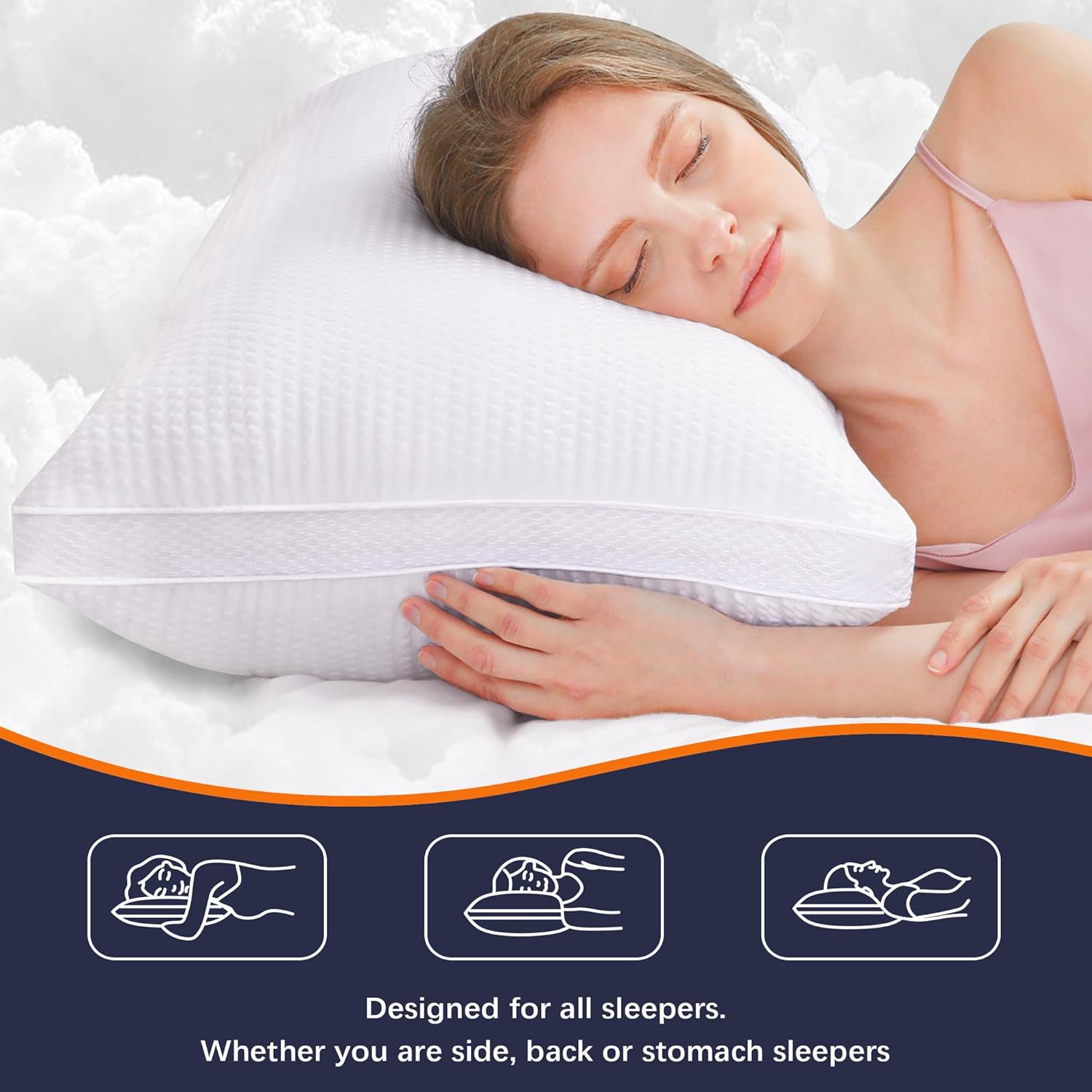 AIAEL Hotel Bed Pillows Queen Set of 2 with Cooling Mesh