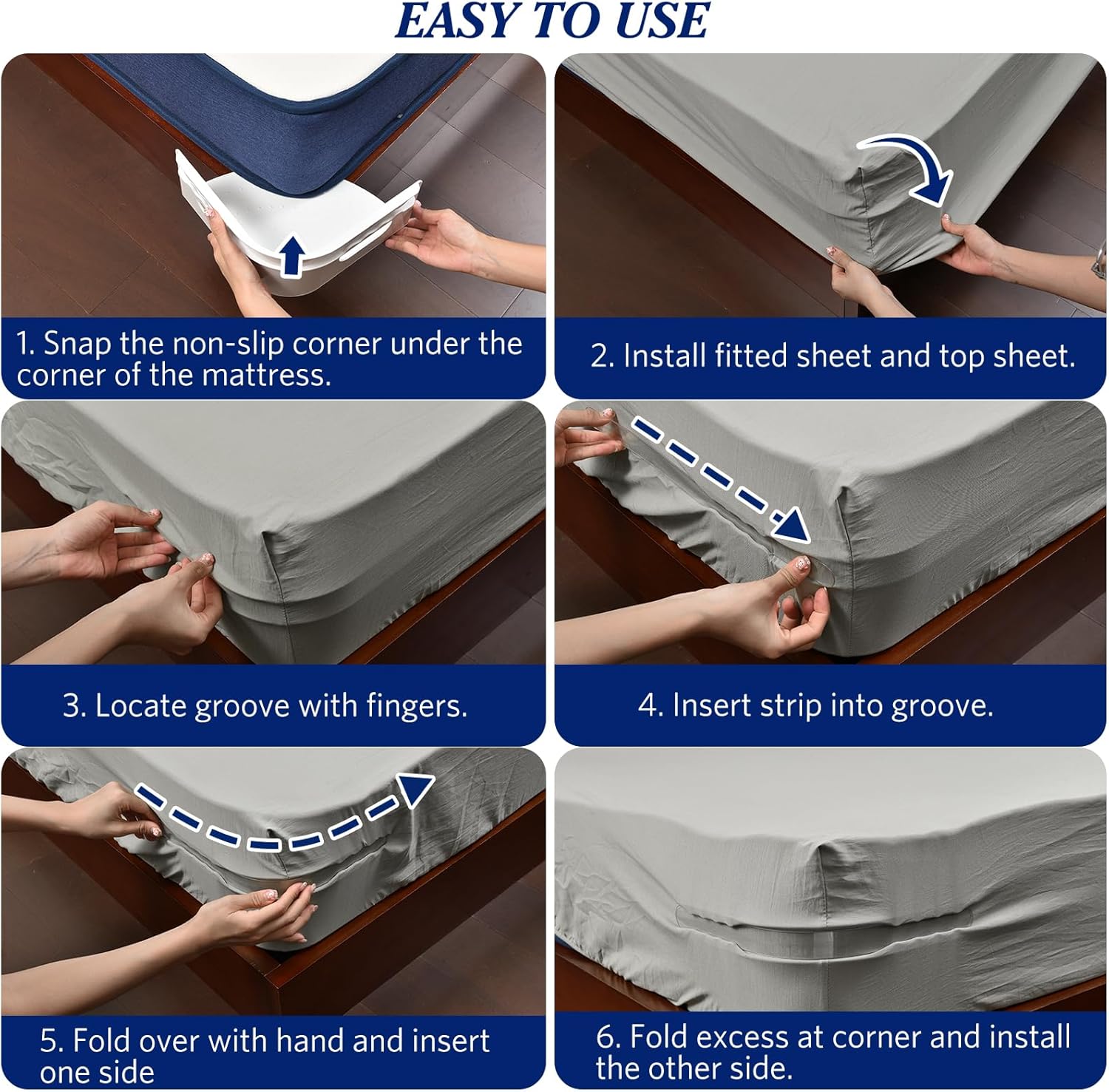 Heavy Duty Bed Sheet Holder with Lock Strips - White