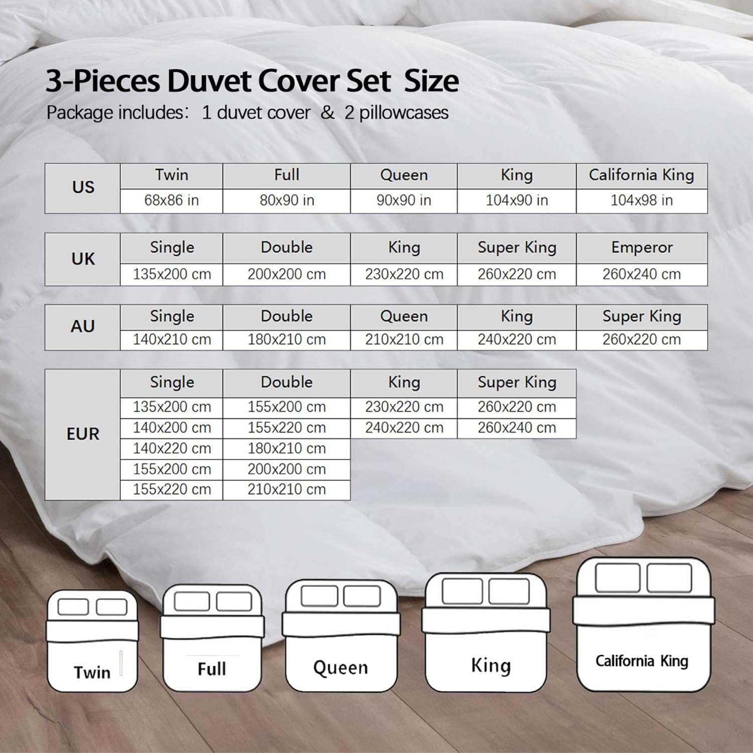 HOBBOY Garden Floral Duvet Cover Set 3 Piece Twin XL