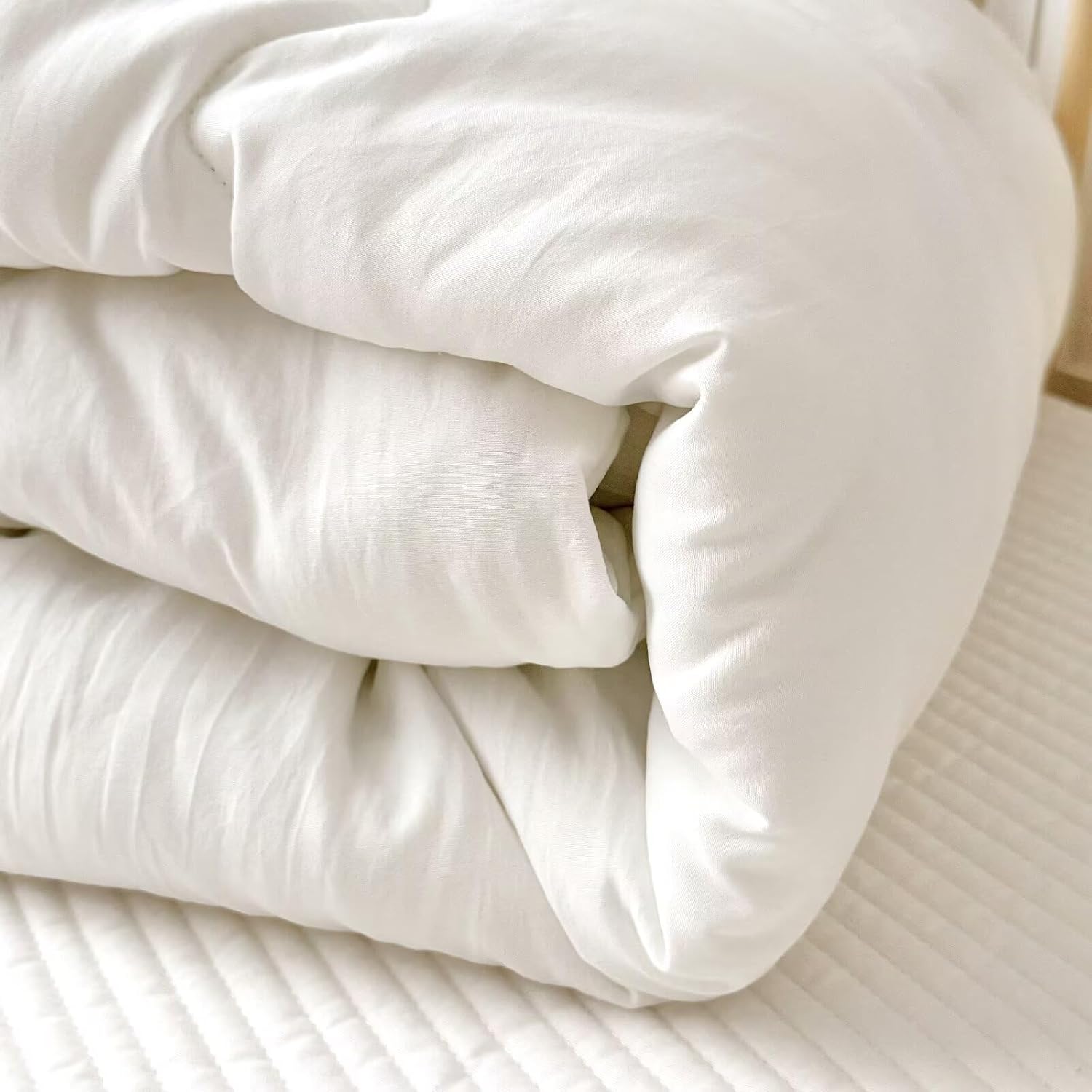 BuLuTu White Cotton Microfiber Duvet Insert Toddler Size 47x59 Inch