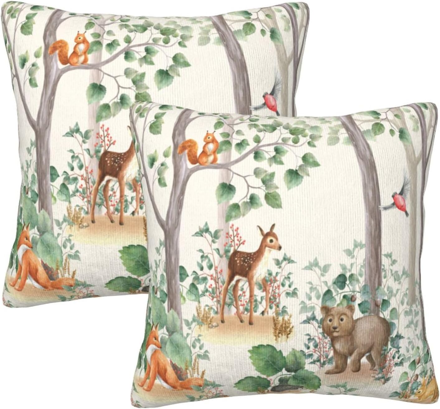 SENRUEGT Woodland Animal Pillow Covers 16x16