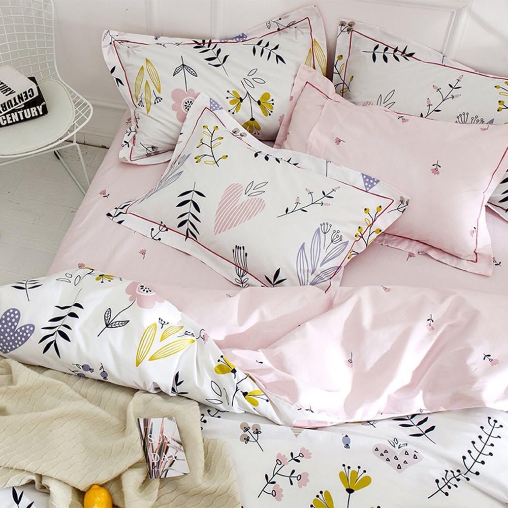 LifeTB Cotton Flower Print Pillowcases Set of 2