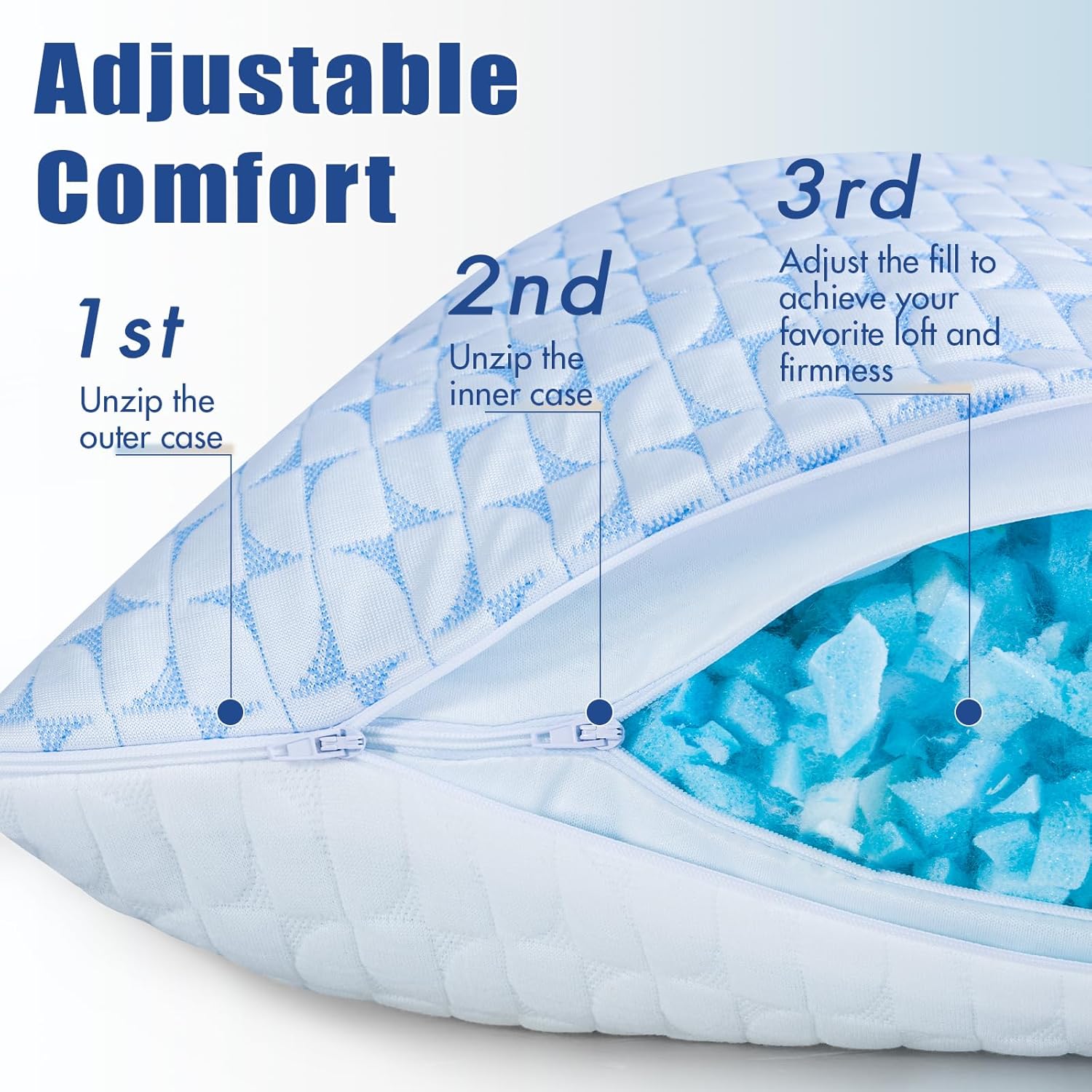 QUTOOL Cooling Memory Foam Pillow Set of 2 1