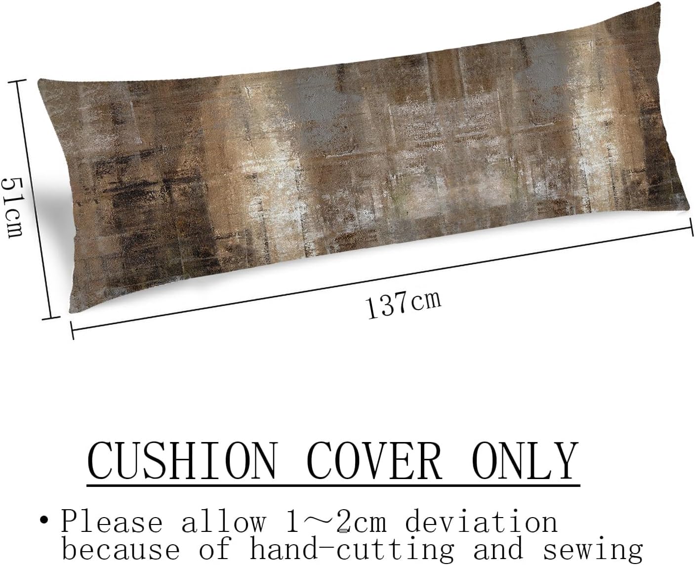 Brown Gray Abstract Body Pillow Cover with Zipper 20x54
