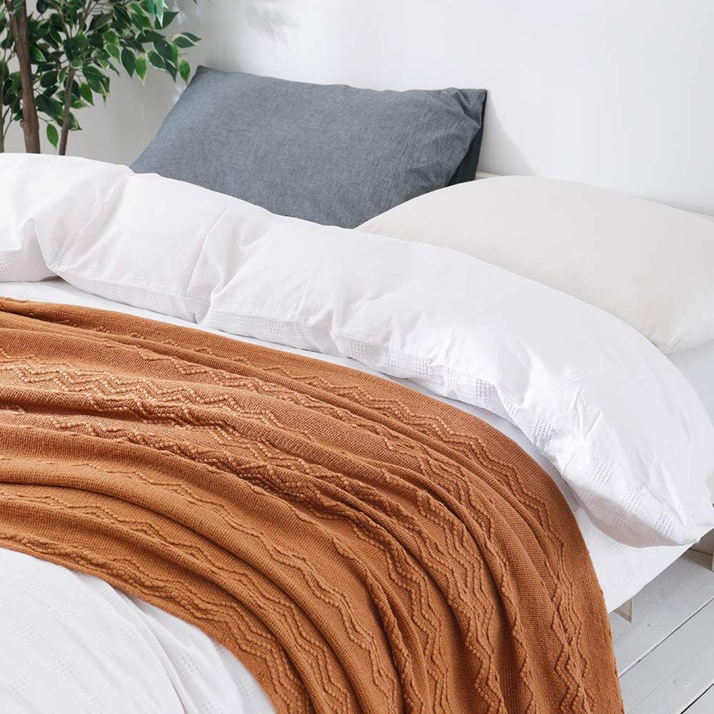 BOURINA Almond Throw Blanket 50x90 Inches Cozy Soft Throw