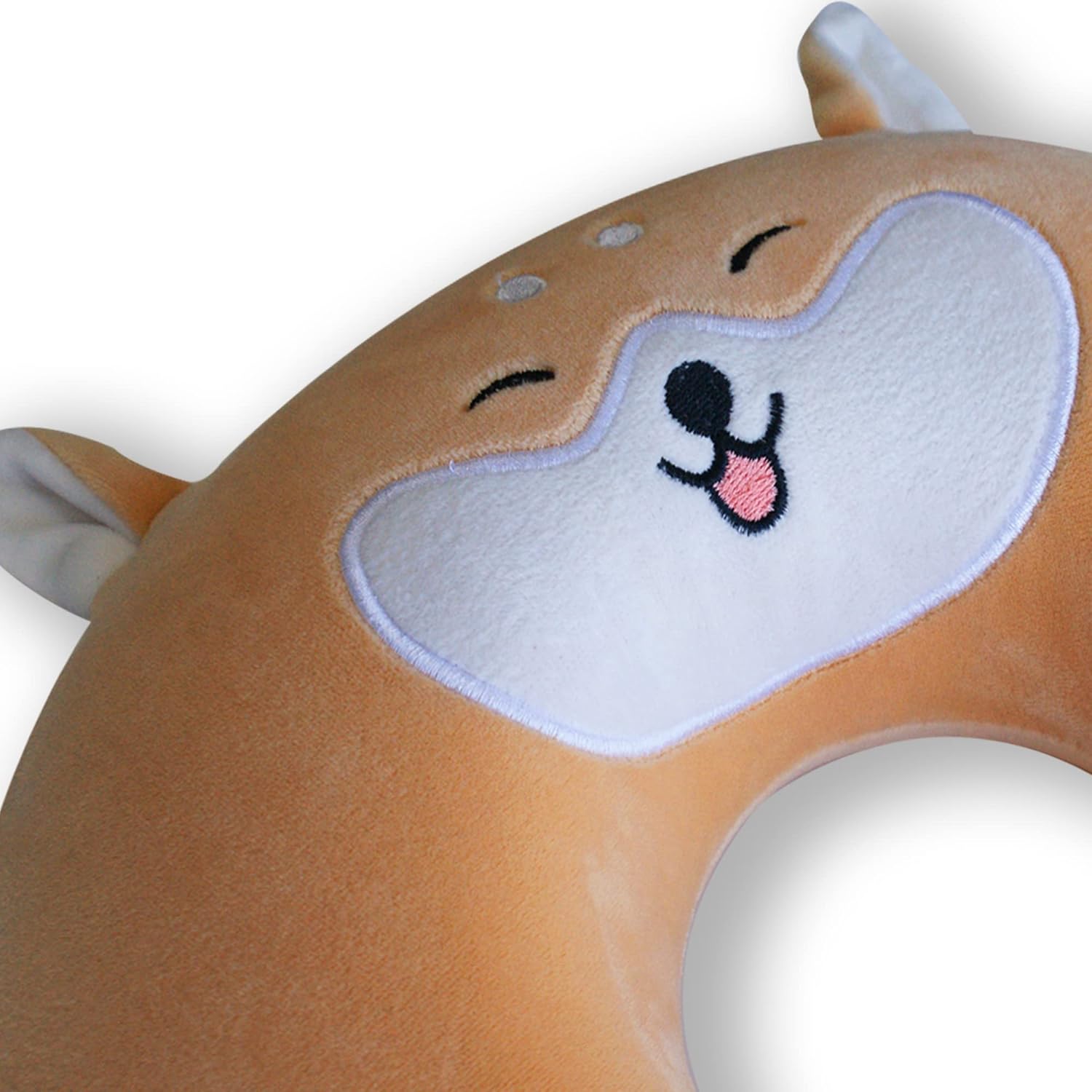 Cute Yellow Corgi Travel Pillow with Eye Mask