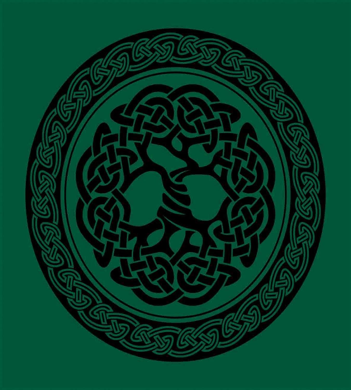 Ambesonne Celtic Duvet Cover Set Forest Green Black