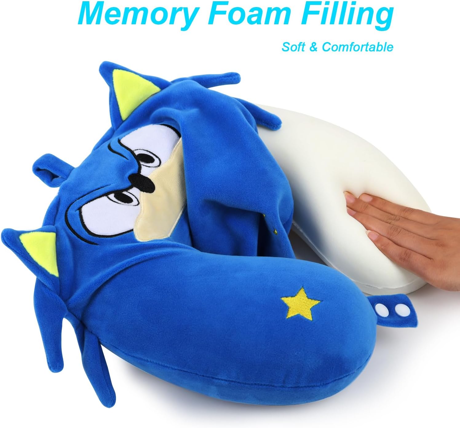 Superhero Travel Pillow with Eye Mask and Memory Foam