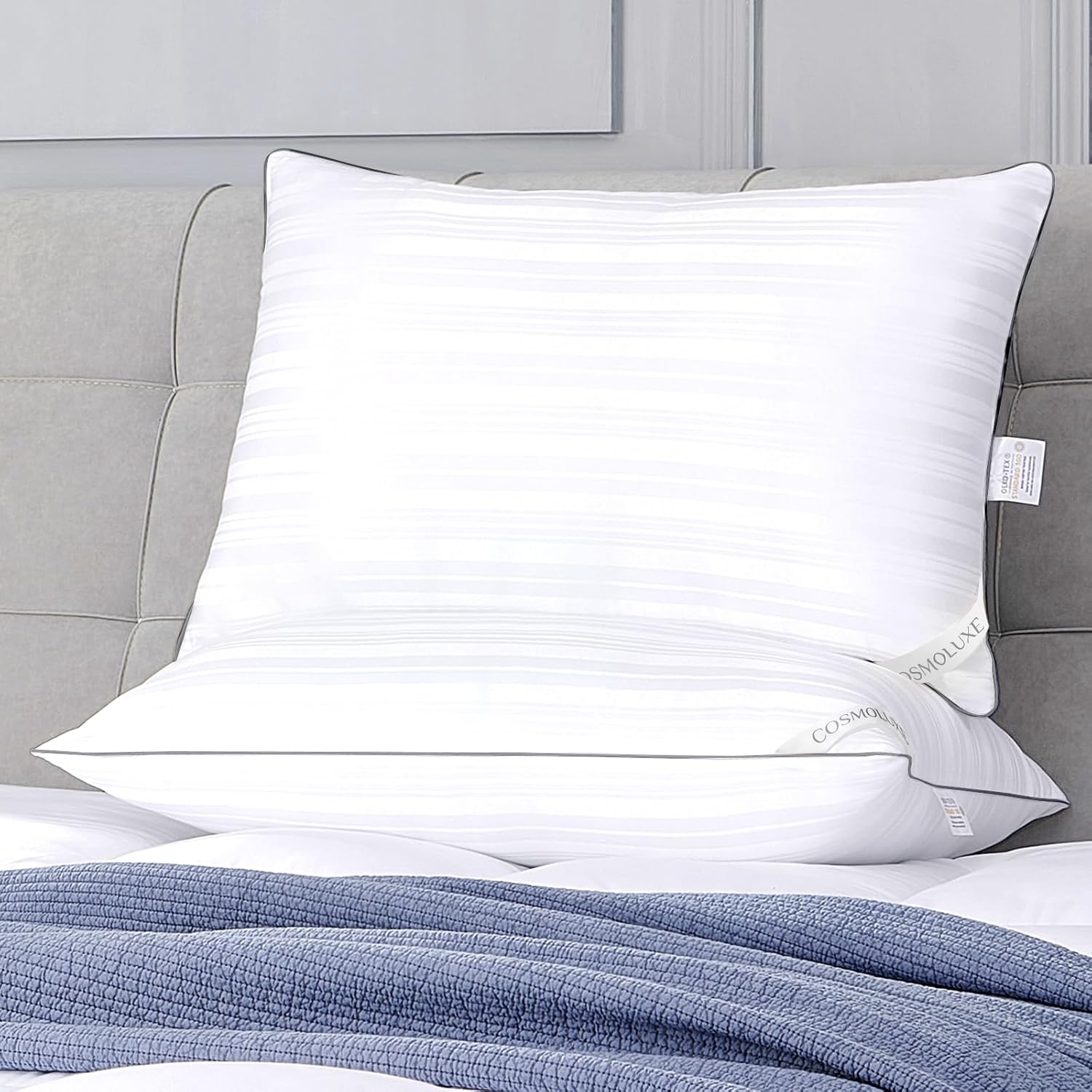 Cosmoluxe Hotel Bed Pillows 2 Pack for Back and Side Sleepers