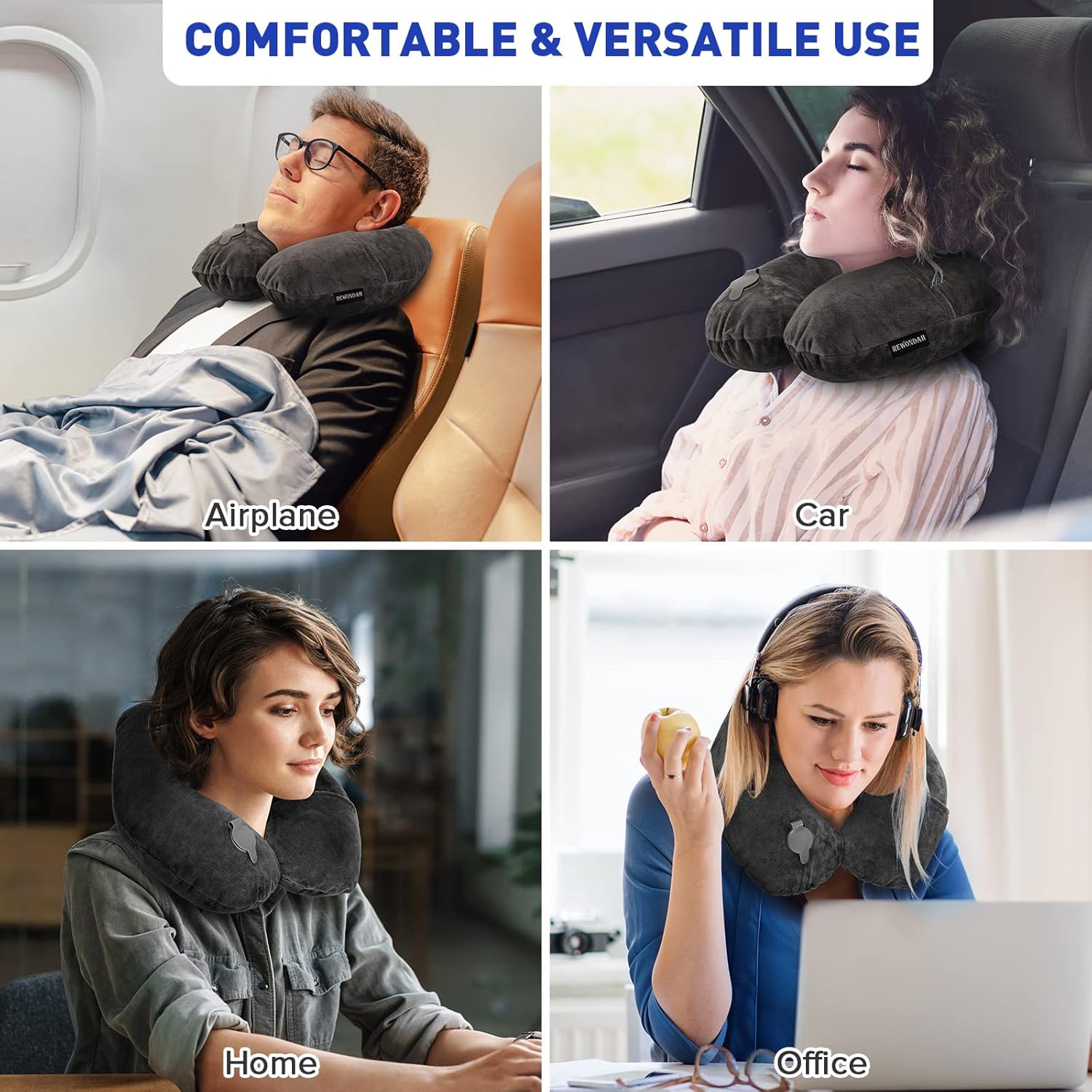 Rewondah Inflatable Travel Pillow for Flights and Trips