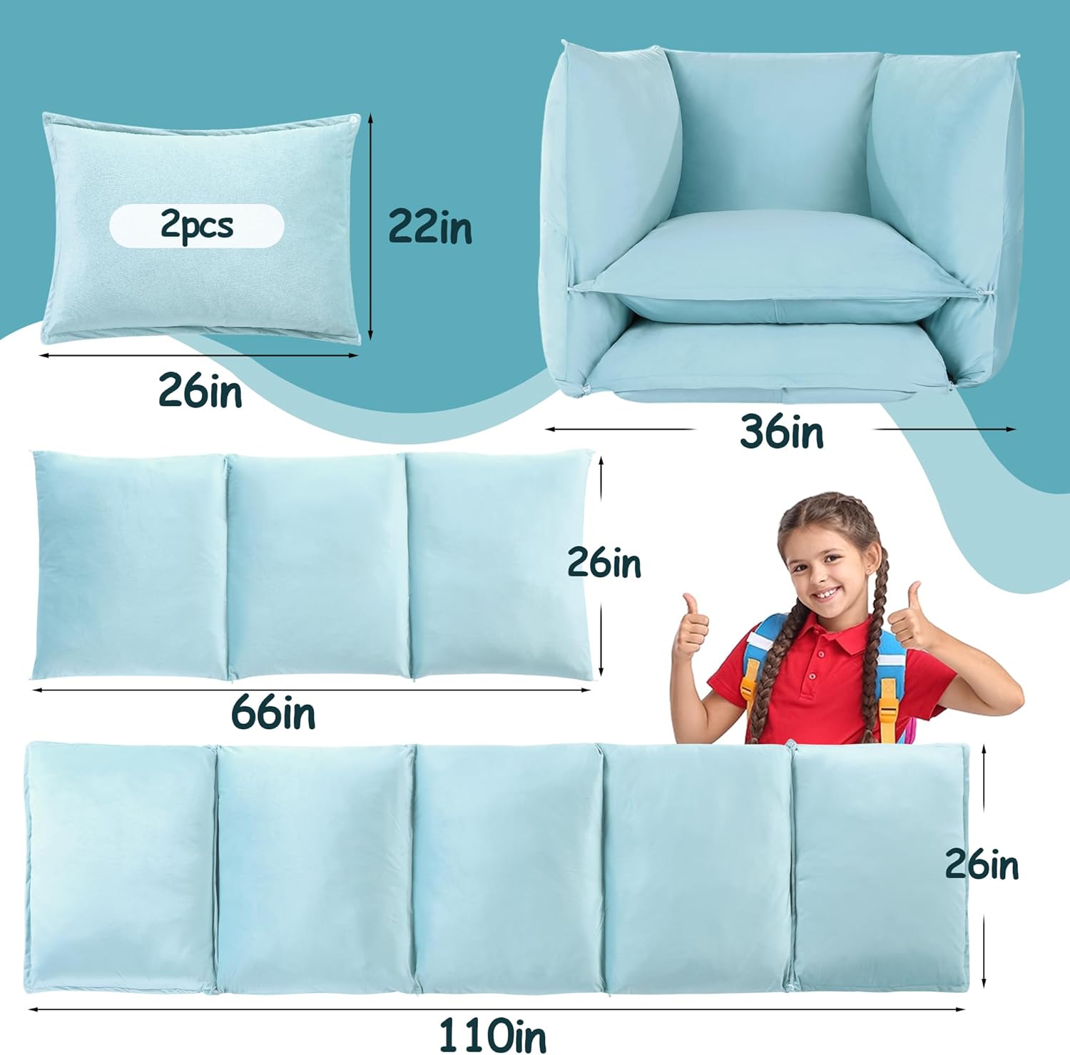 MABOZOO 2 in 1 Velvet Floor Lounger Cover