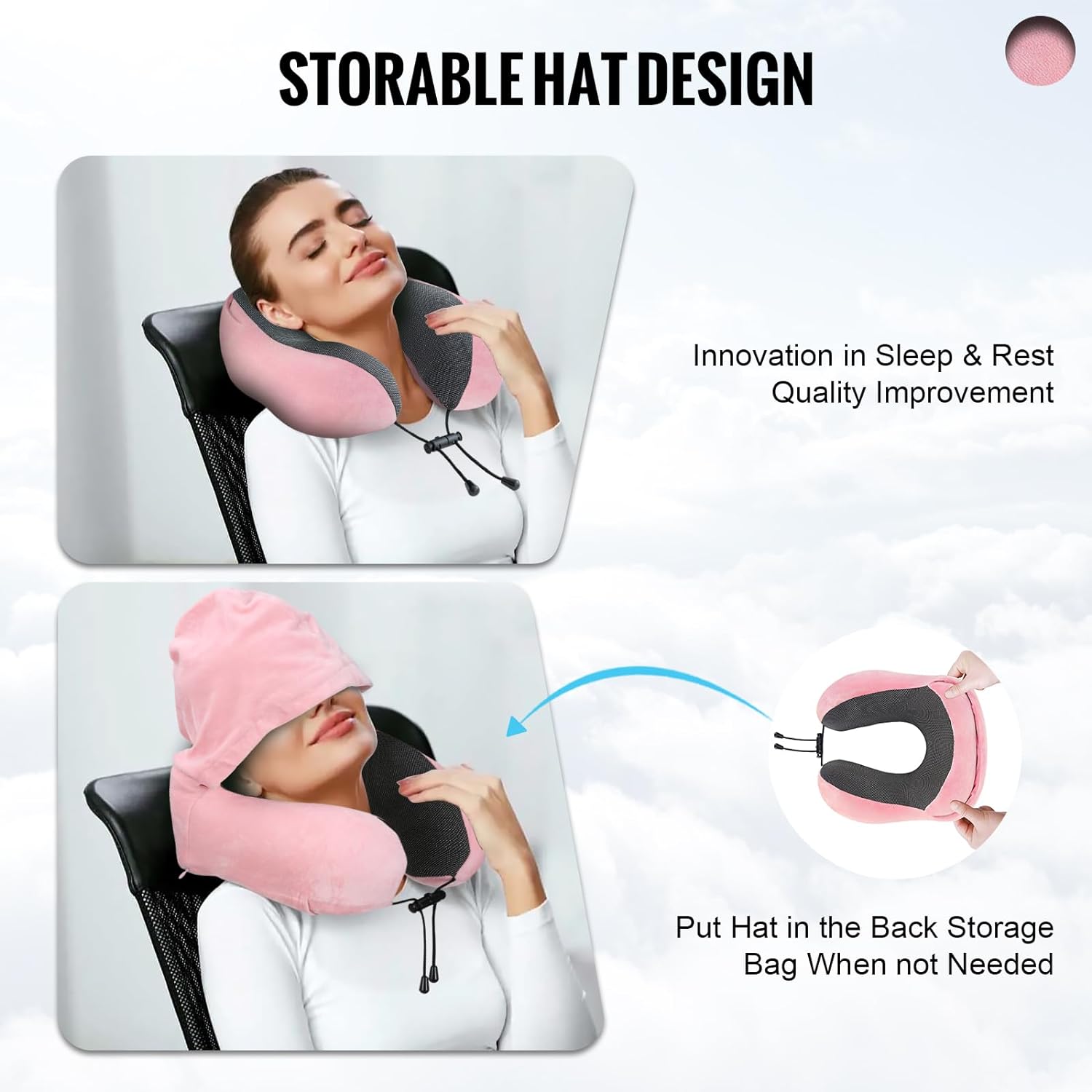 Cirorld Travel Pillow with Hood for Women