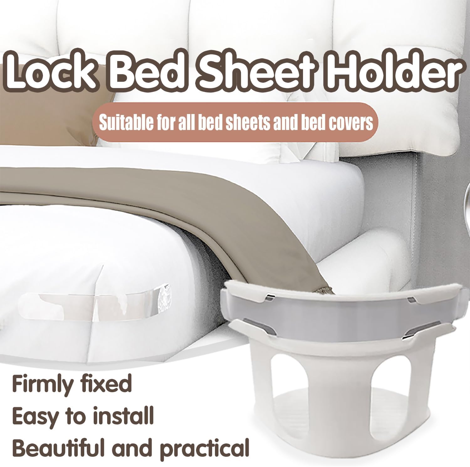 4 Pack Lock Sheet Holders for Secure Bed Sheets