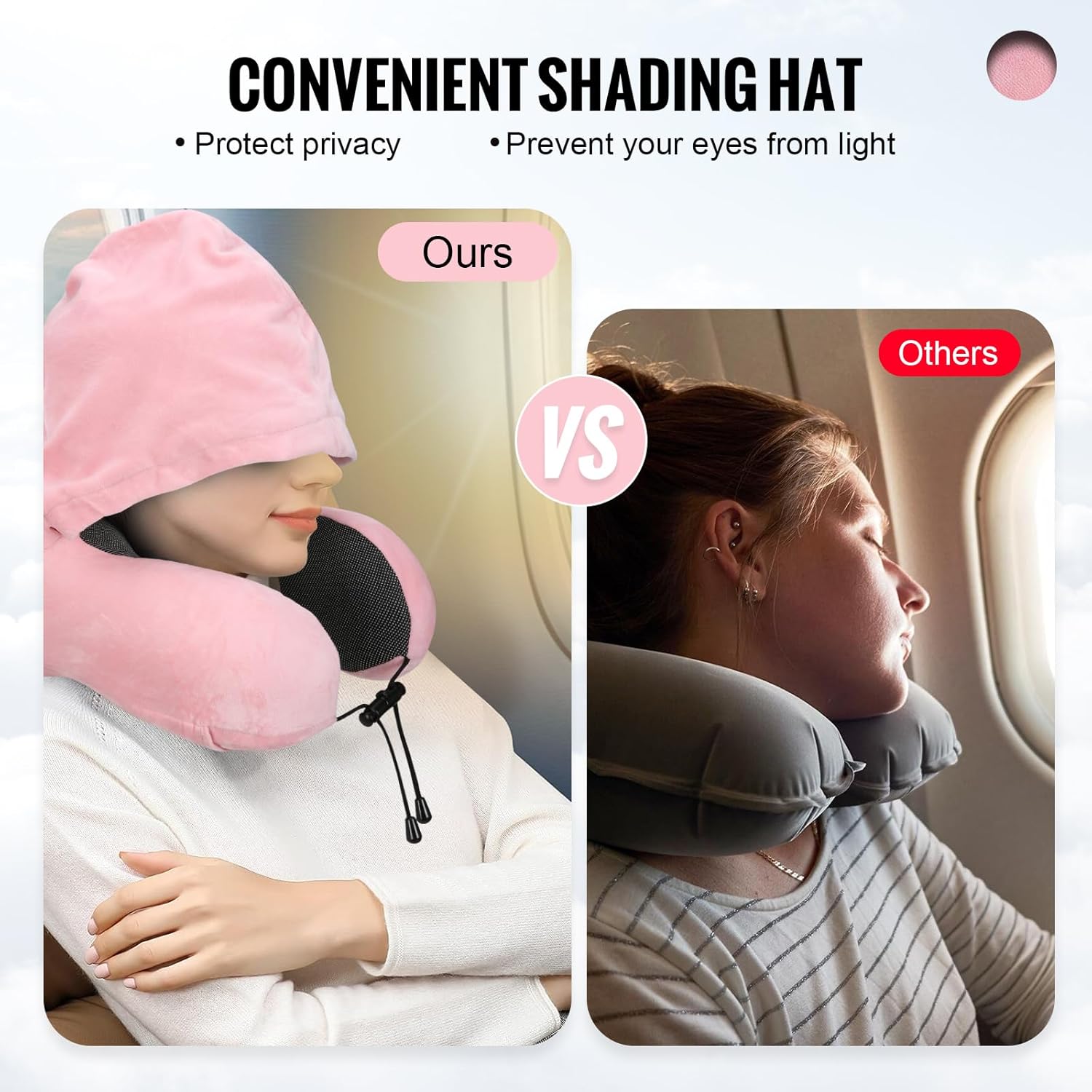 Cirorld Travel Pillow with Hood for Women