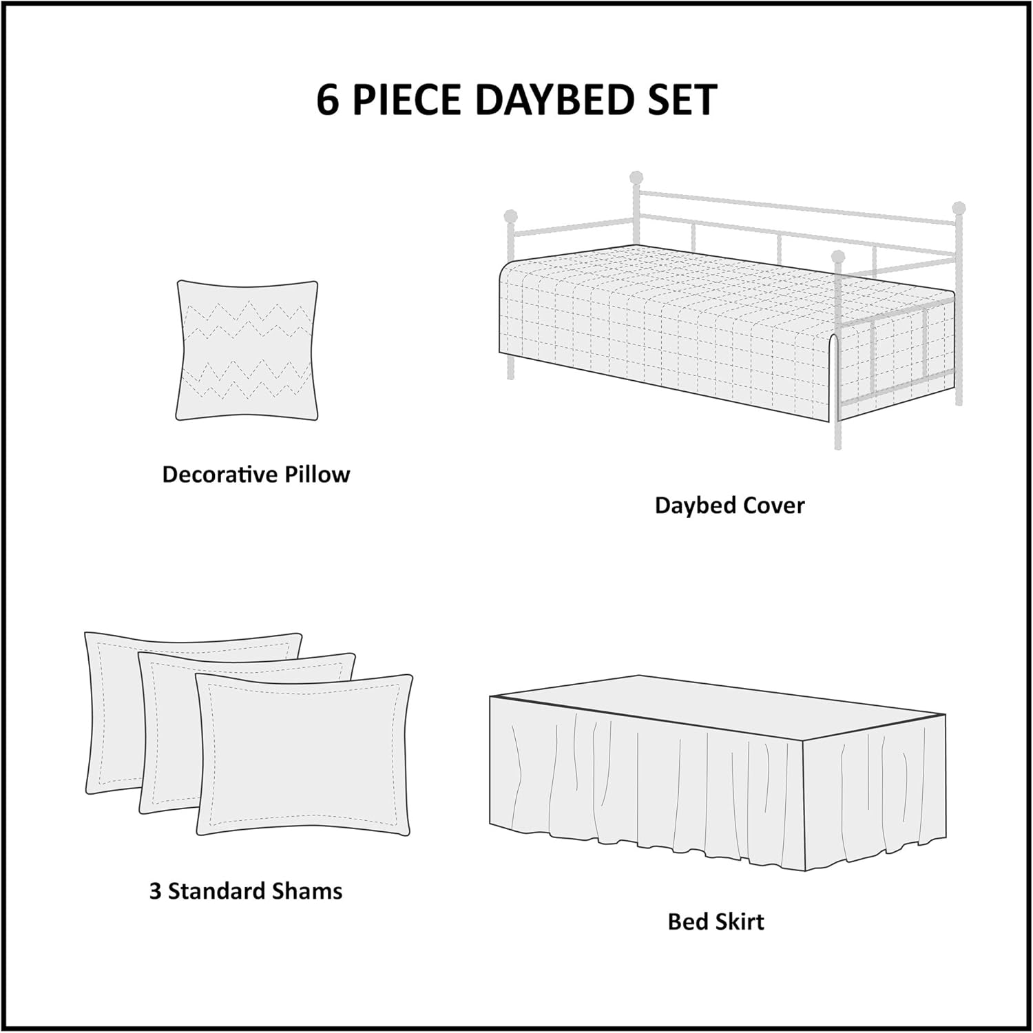 Intelligent Design Joni Cozy Daybed Cover Set - Boho Pattern 6 Piece Purple