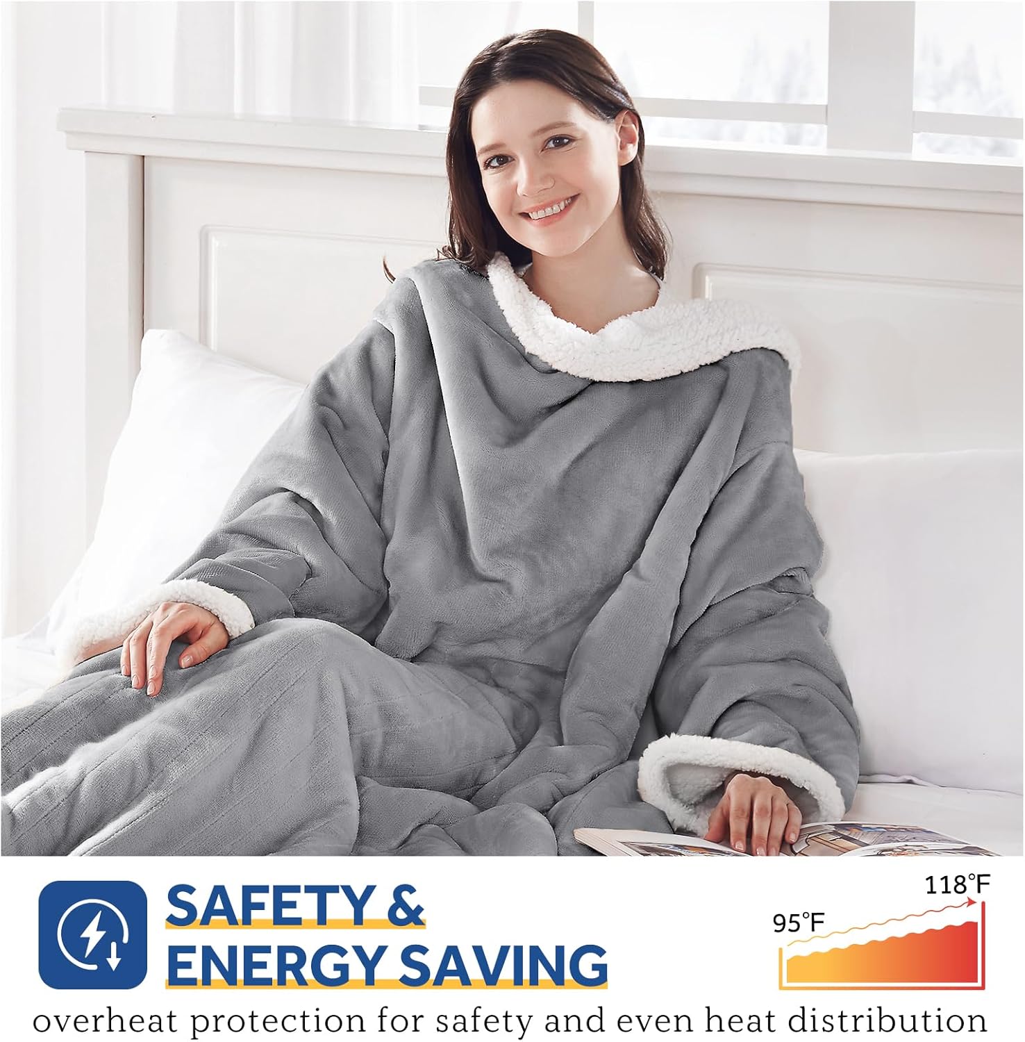 Sealy Wearable Electric Blanket with Foot Pocket and Sleeves 1