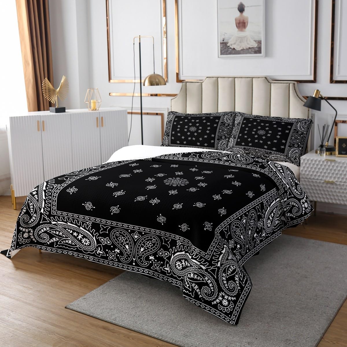Jejeloiu Paisley Bedspread King Size Kids
