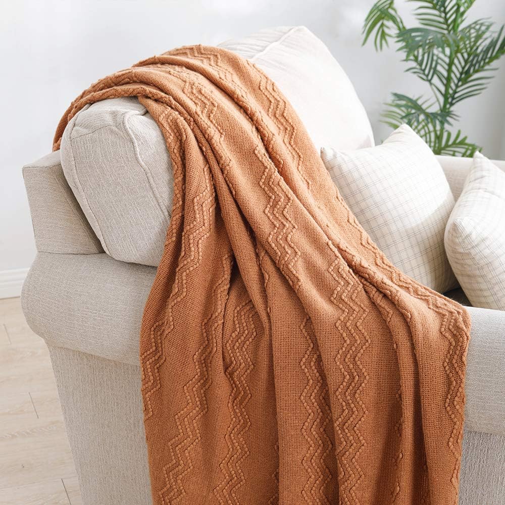 BOURINA Almond Throw Blanket 50x90 Inches Cozy Soft Throw