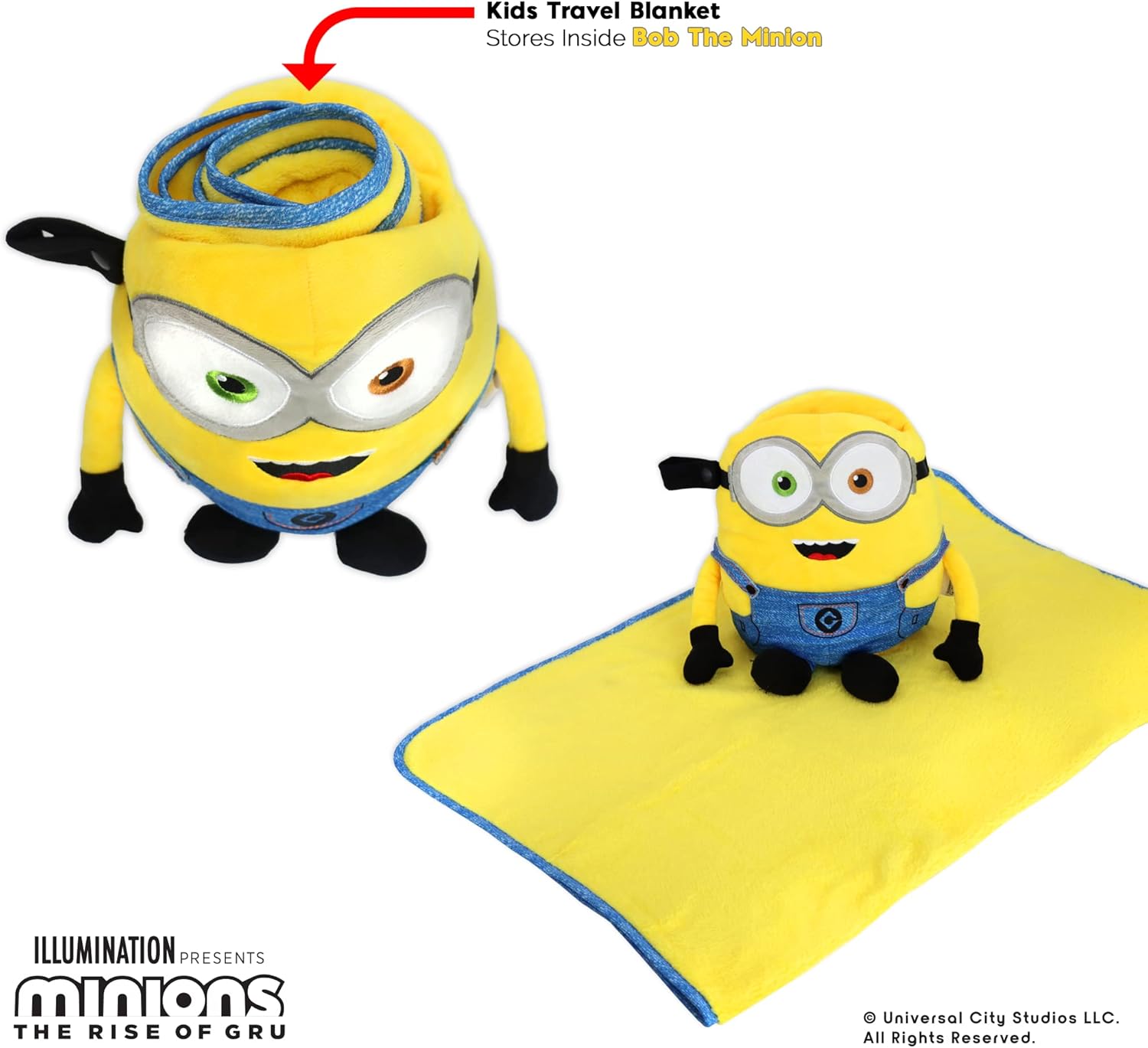Roamwild Bob the Minion Travel Pillow and Blanket Set