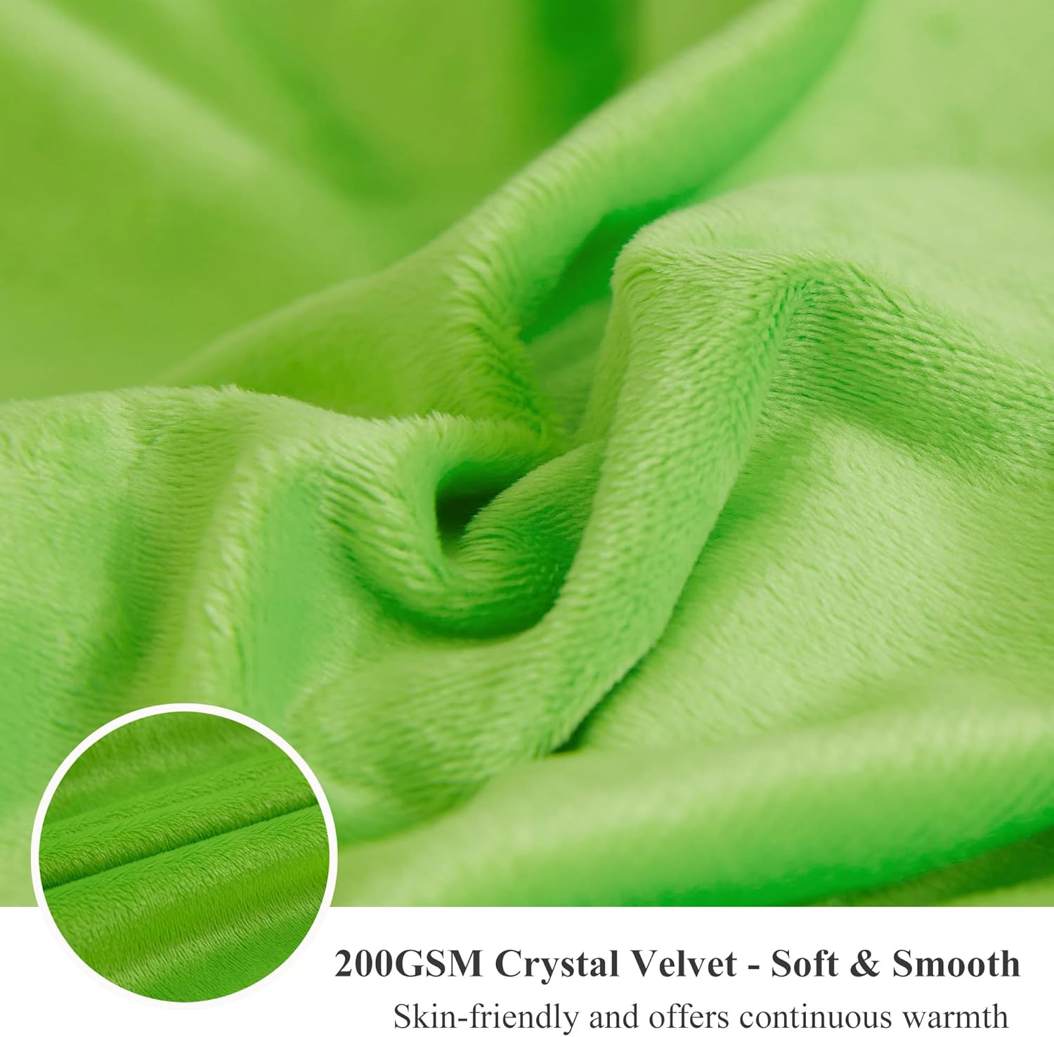 XeGe Faux Fur Body Pillow Cover 20x54 Lime Green with Zipper