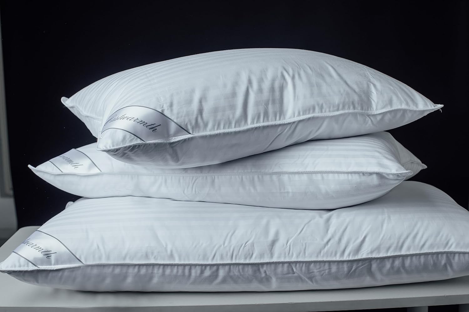 Eastwarmth Goose Down Feather Soft Pillow 20x36inch Stripe White
