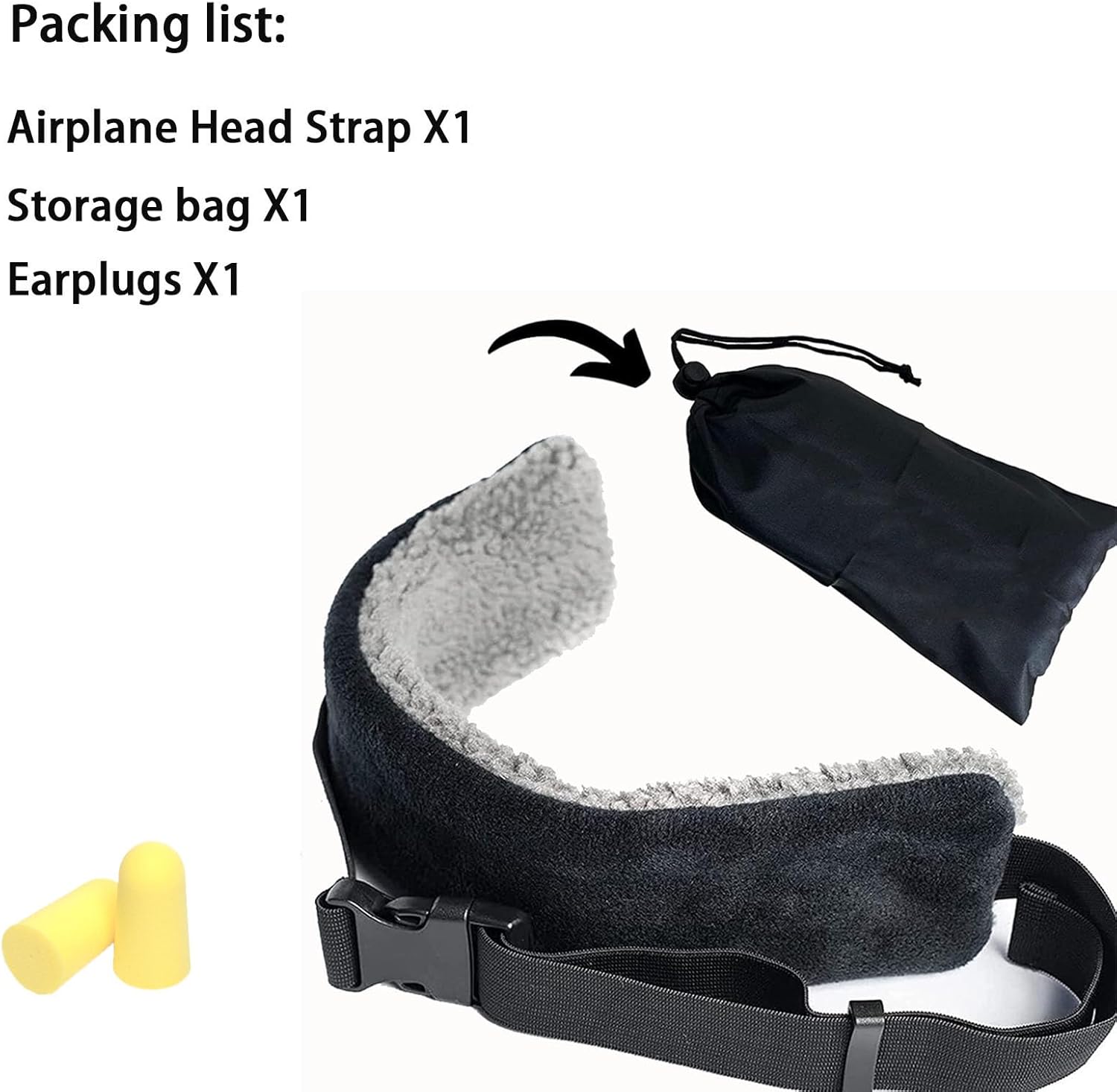 Retractable Travel Pillow with Head Strap for Airplane and Car