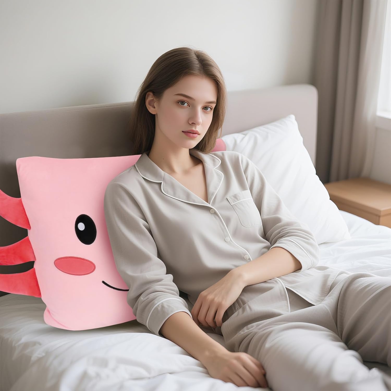 Anxinzhen Axolotl Pink Pillowcase 26x20 Inches
