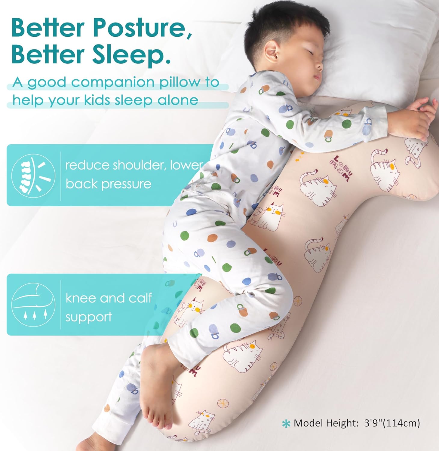 BYRIVER 35 Body Pillow for Kids Girls